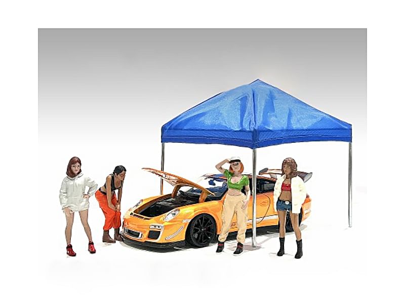 “Hip Hop Girls” 4 Piece Figure Set for 1/24 Scale Models by American Diorama