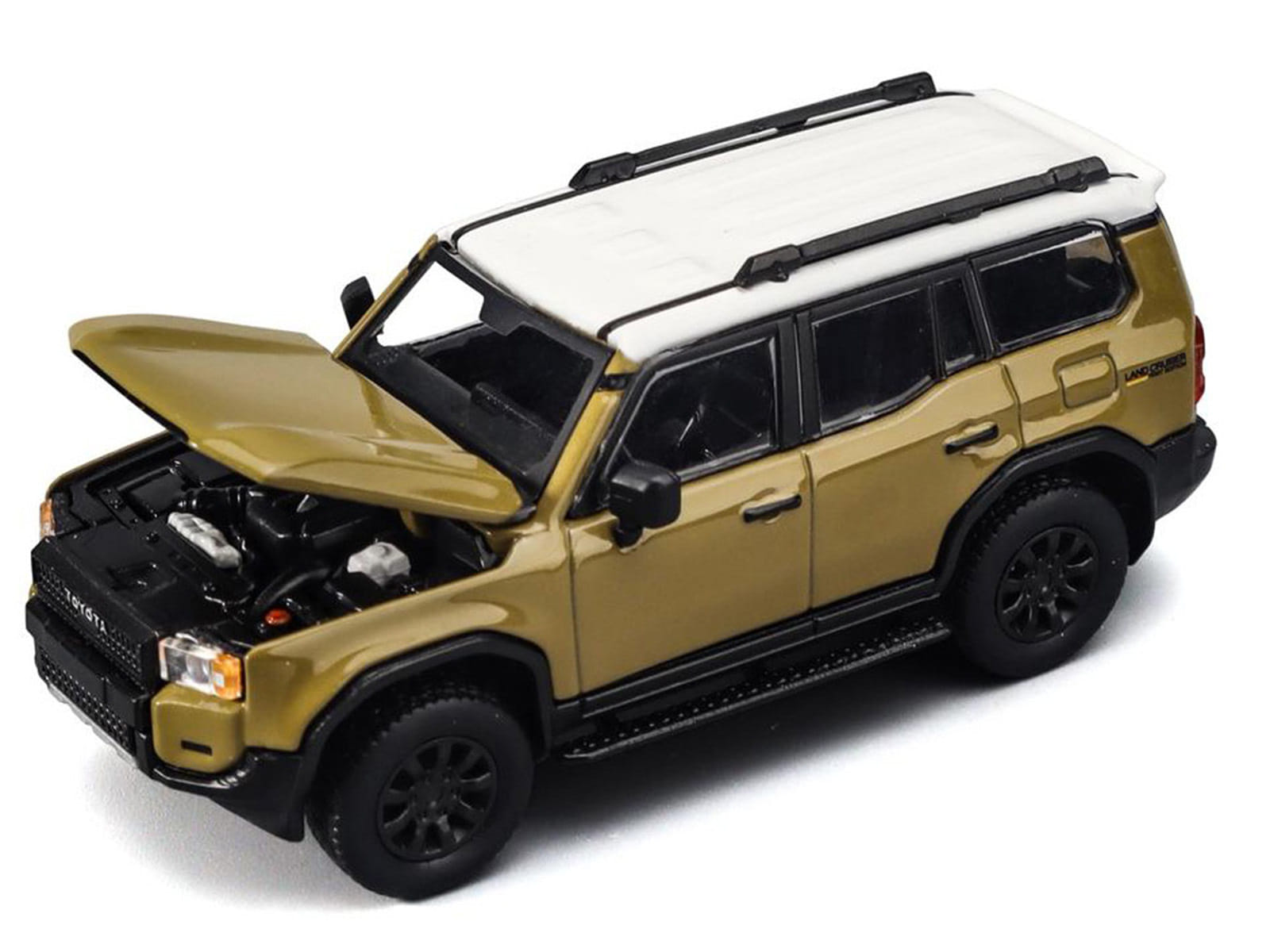 Toyota Land Cruiser 250 Sand with White Top 1/64 Diecast Model Car by Trends Hobby - Image 2