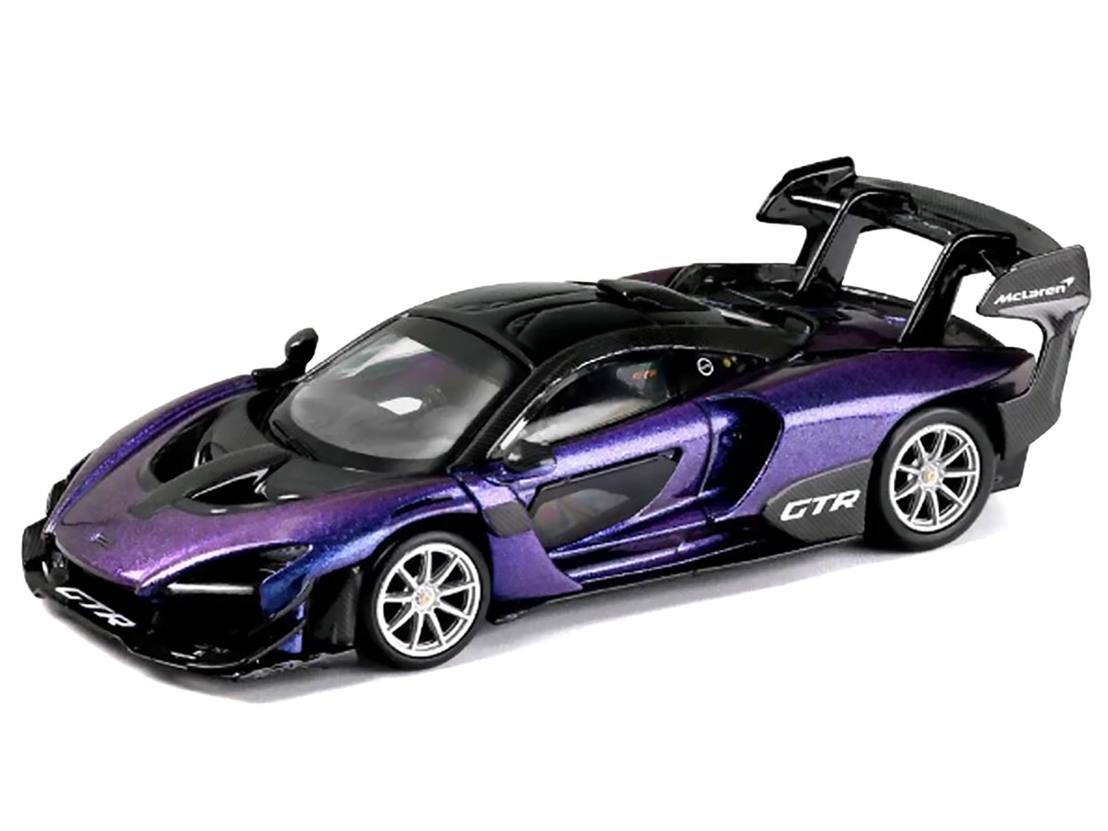 McLaren Senna GTR Midnight Purple Metallic with Black Top "HCFC 2025 Limited Edition" 1/64 Diecast Model Car by Trends Hobby - Image 2