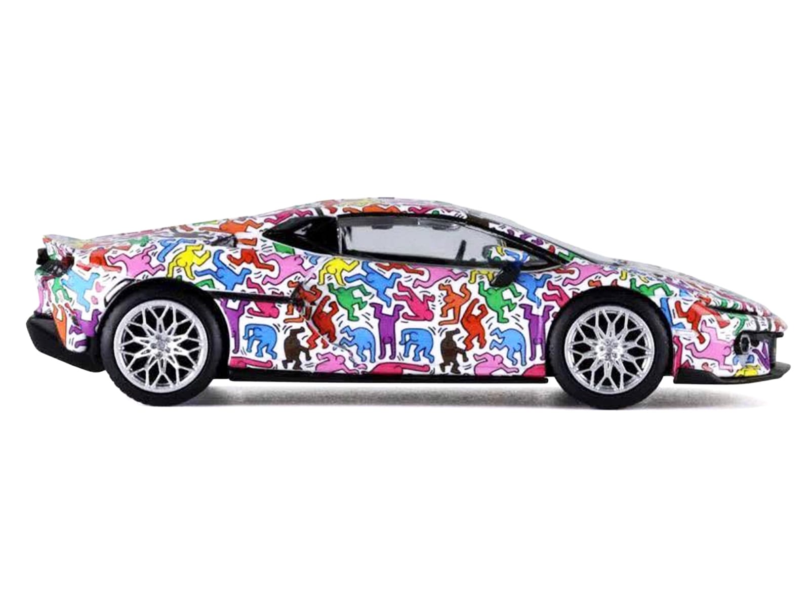 Lamborghini Temerario "Keith Haring Livery" White with Graphics 1/64 Diecast Model car by Trends Hobby - Image 3