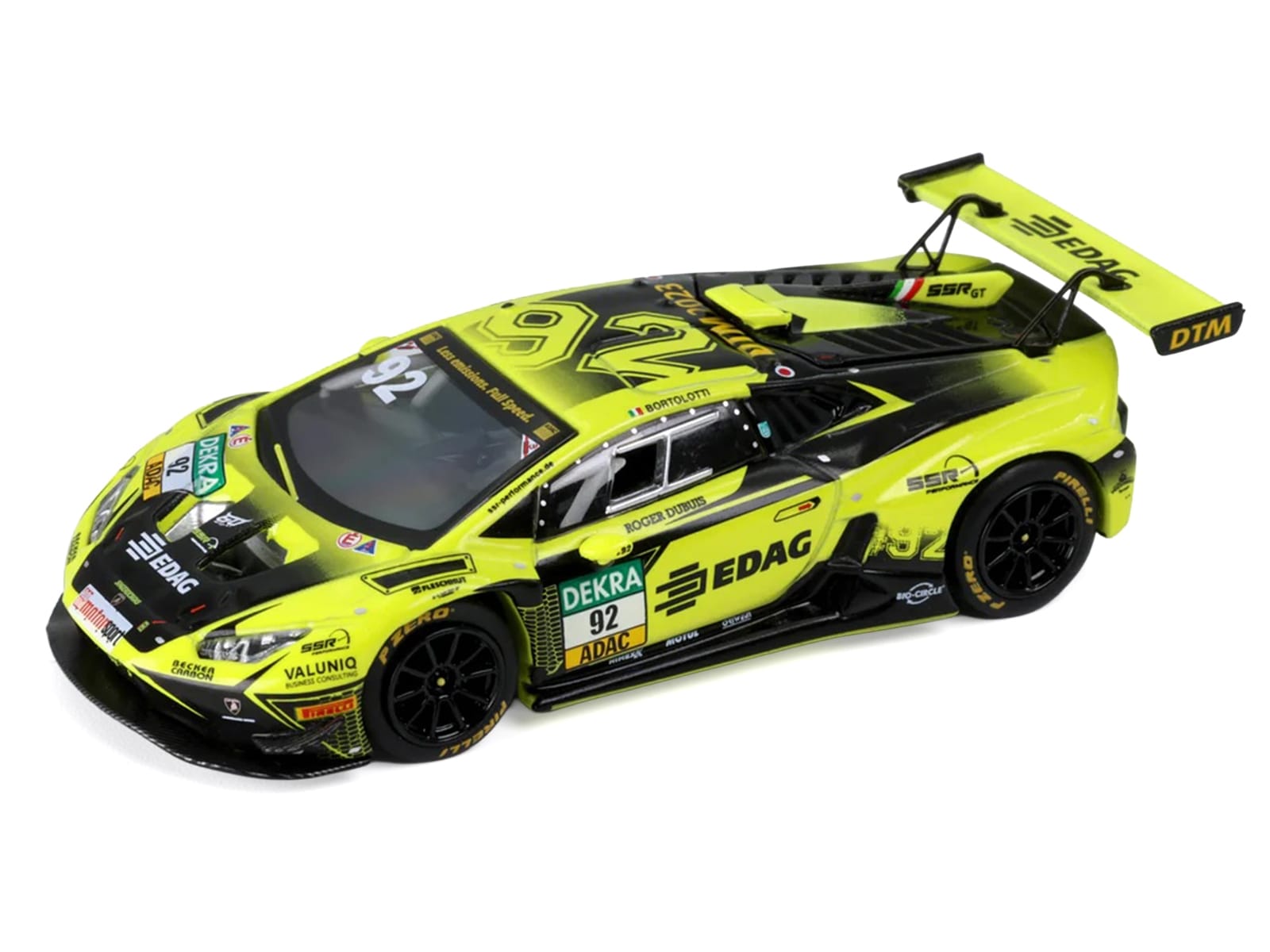 Lamborghini Huracan GT3 Evo 2 #92 Mirko Bortolotti "SSR Performance" "DTM" (2023) 1/64 Diecast Model Car by Trends Hobby - Image 2
