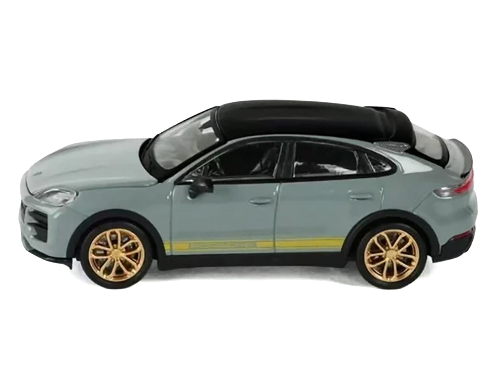 Porsche Cayenne Turbo GT Gray with Black Top and Gold Stripes 1/64 Diecast Model Car by Trends Hobby - Image 5