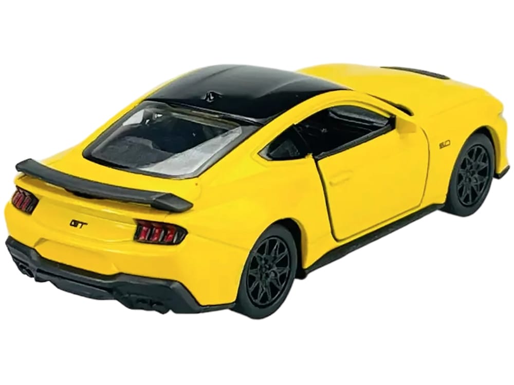 2024 Ford Mustang GT 5.0 Yellow with Black Top "NEX Models" Series 1/25 Diecast Model Car by Welly - Image 2