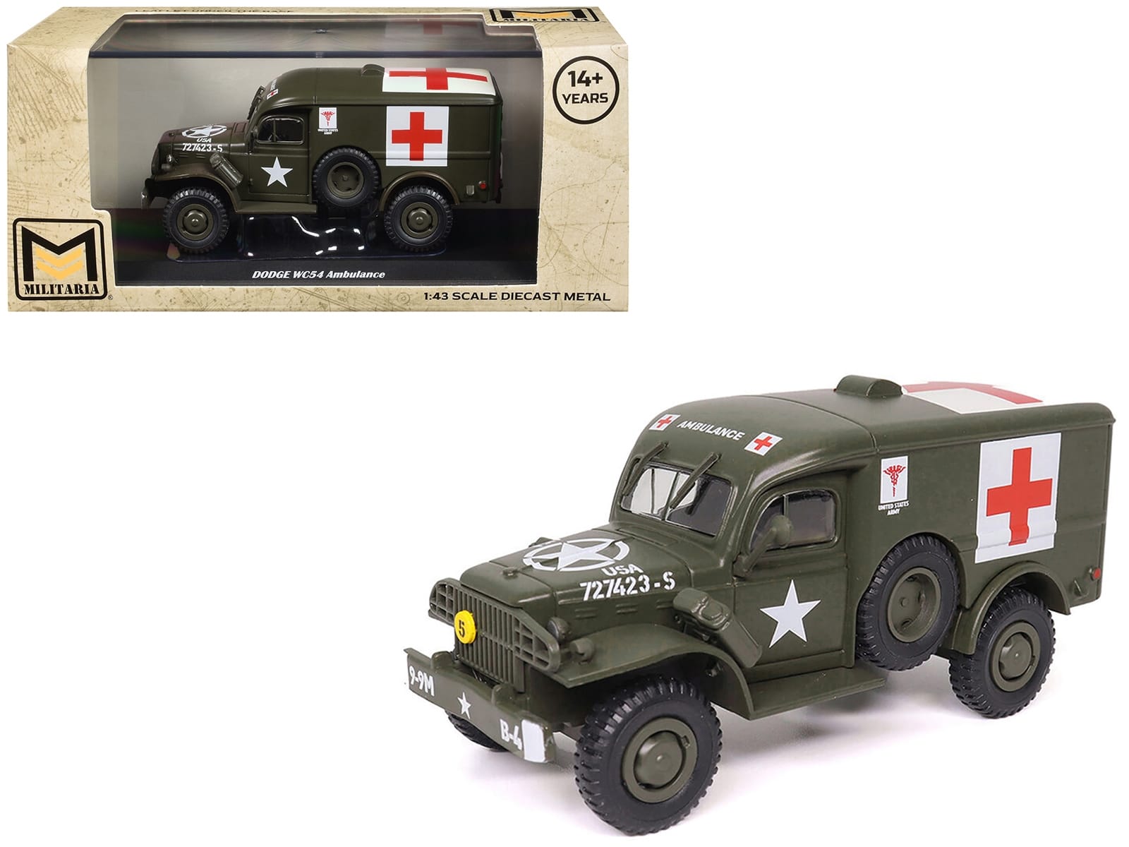 Dodge WC54 Ambulance Olive Drab "United States Army" 1/43 Diecast Model by Militaria Die Cast - Image 4
