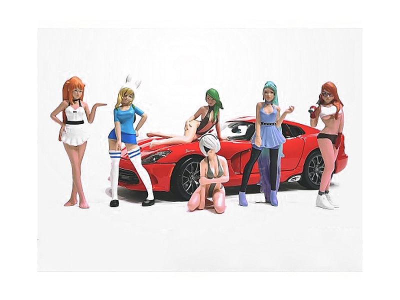 “Cosplay Girls” 6 piece Figure Set for 1/24 Scale Models by American Diorama