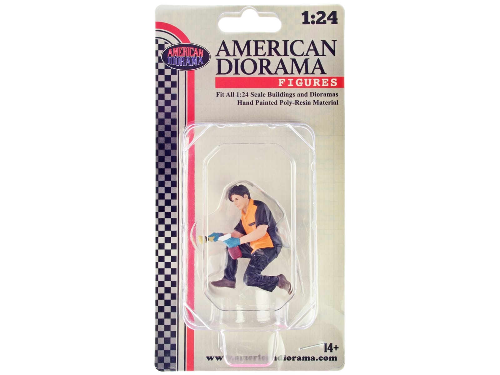 "Detail Masters" Figure 1 (Wheel Cleaning) for 1/18 Scale Models by American Diorama - Image 3