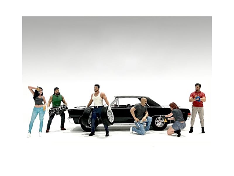 "Muscle Mechanics" 6 piece Figure Set for 1/24 Scale Models by American Diorama
