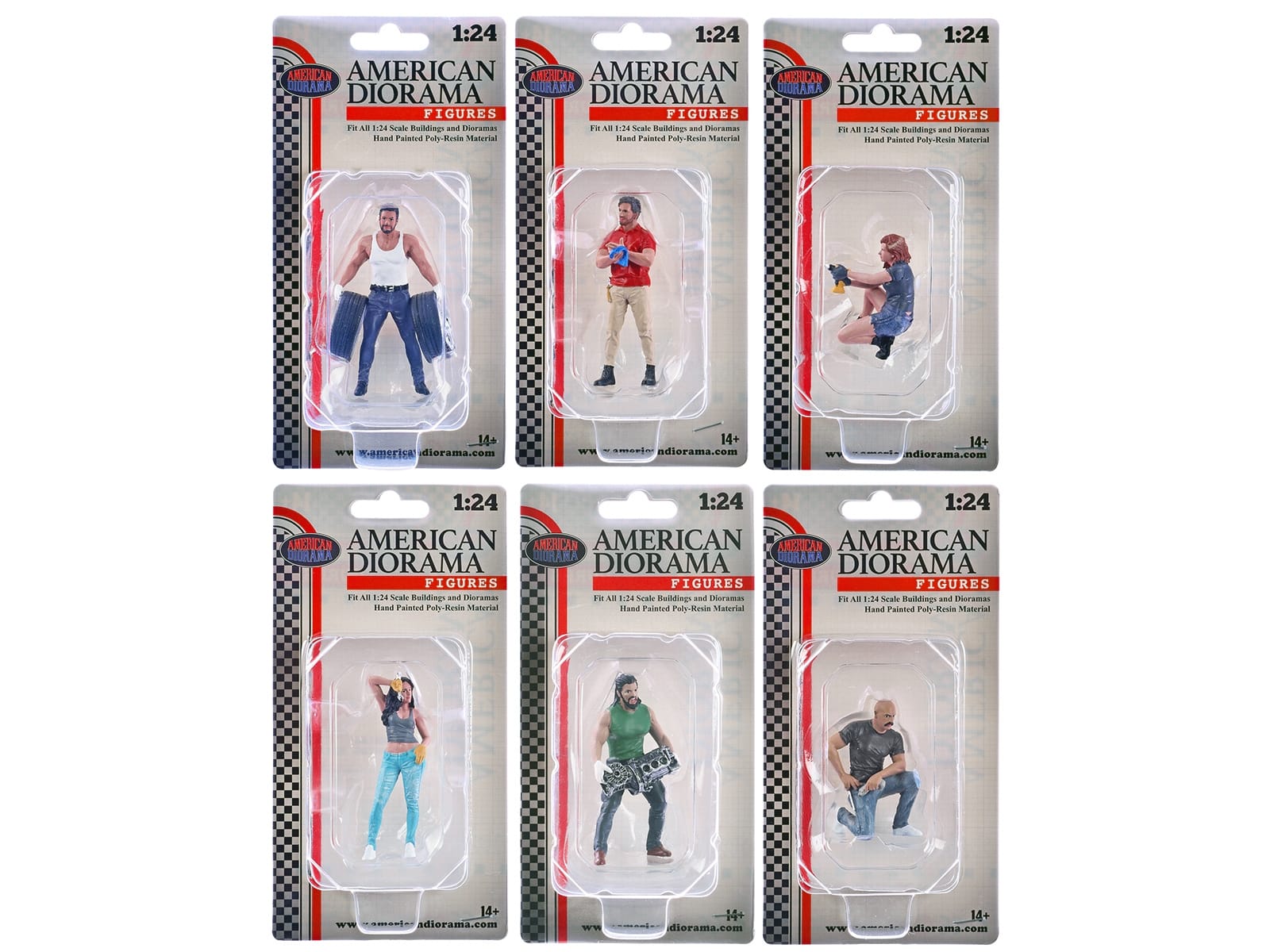 "Muscle Mechanics" 6 piece Figure Set for 1/24 Scale Models by American Diorama - Image 3