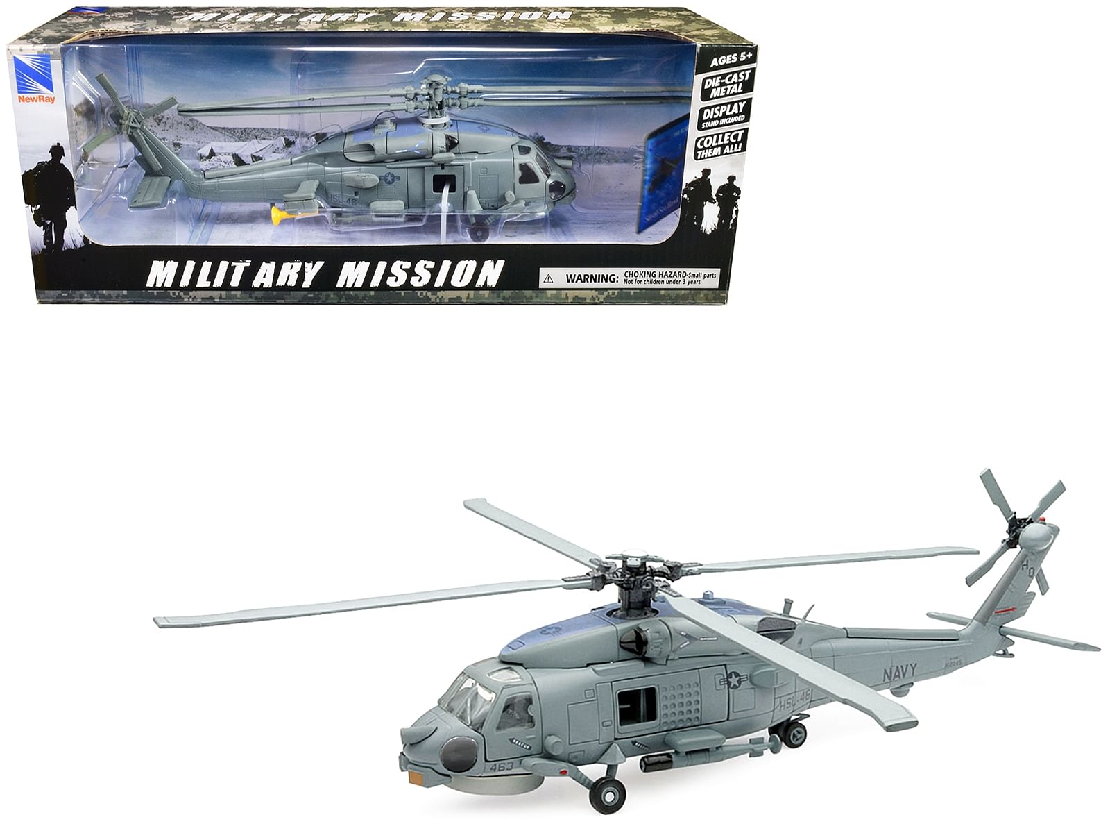 Sikorsky SH-60 Seahawk Helicopter Green “United States Air Force” “Military Mission” Series 1/60 Diecast Model by New Ray