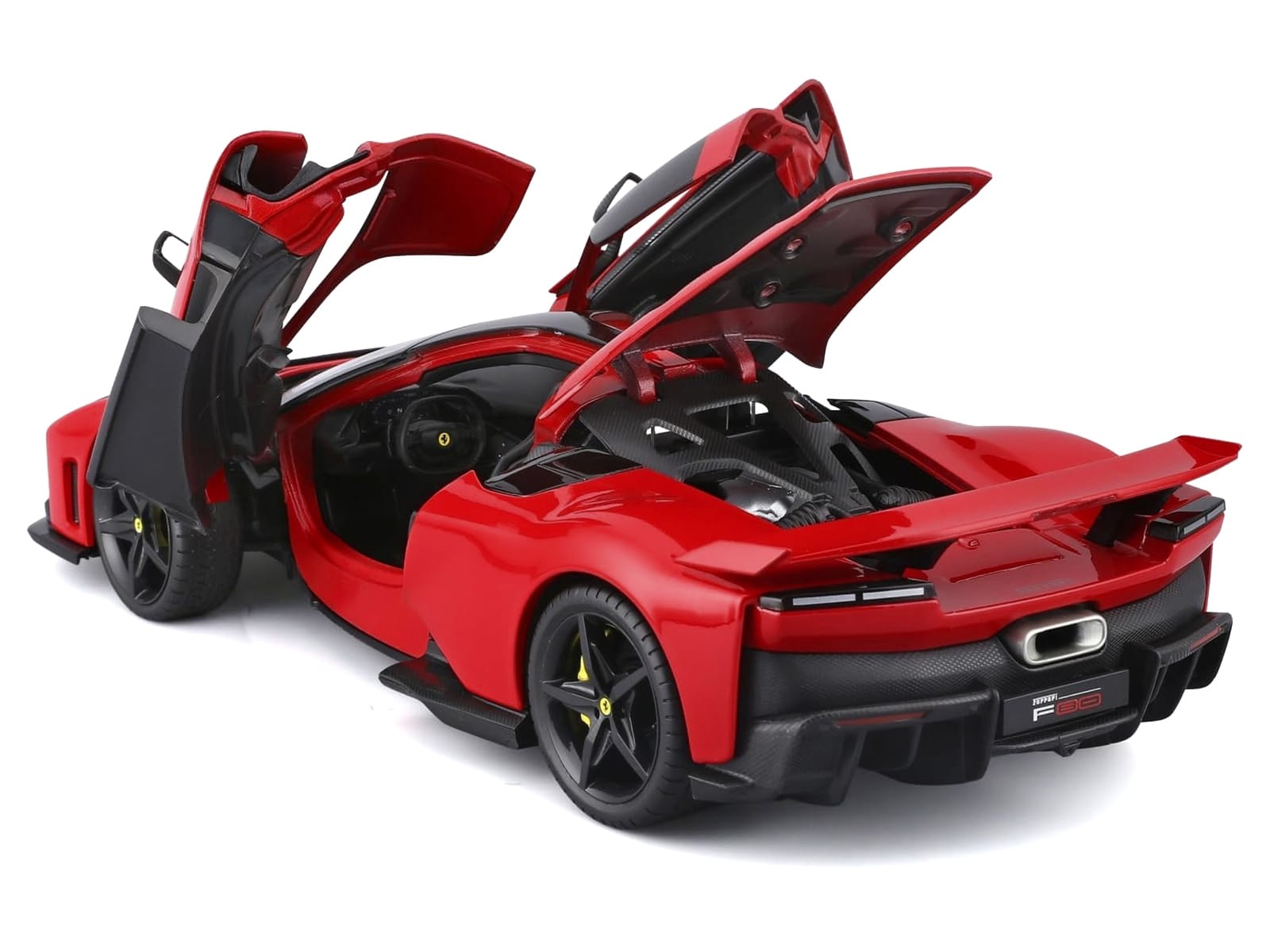Ferrari F80 Red with Black Top "Race + Play" Series 1/24 Diecast Model Car by Bburago - Image 3