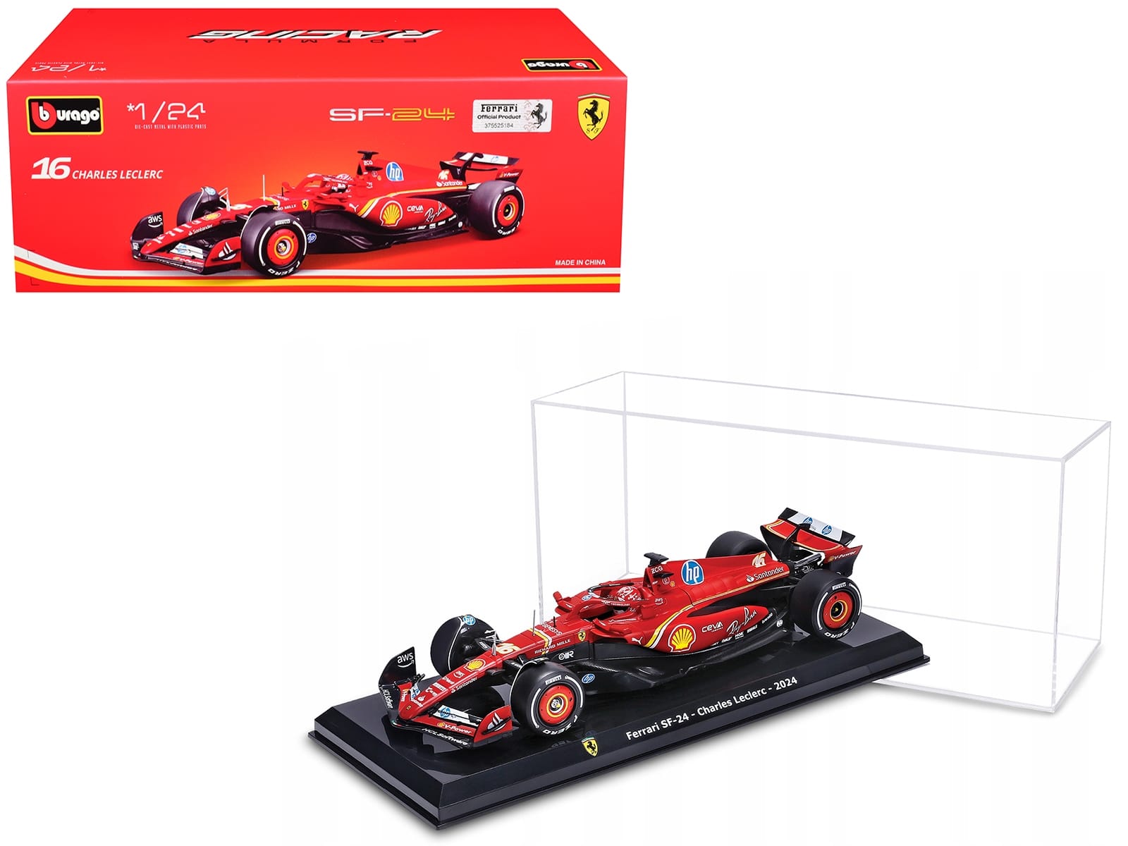 Ferrari SF-24 #16 Charles Leclerc Formula One F1 World Championship (2024) "Formula Racing" Series 1/24 Diecast Model Car by Bburago