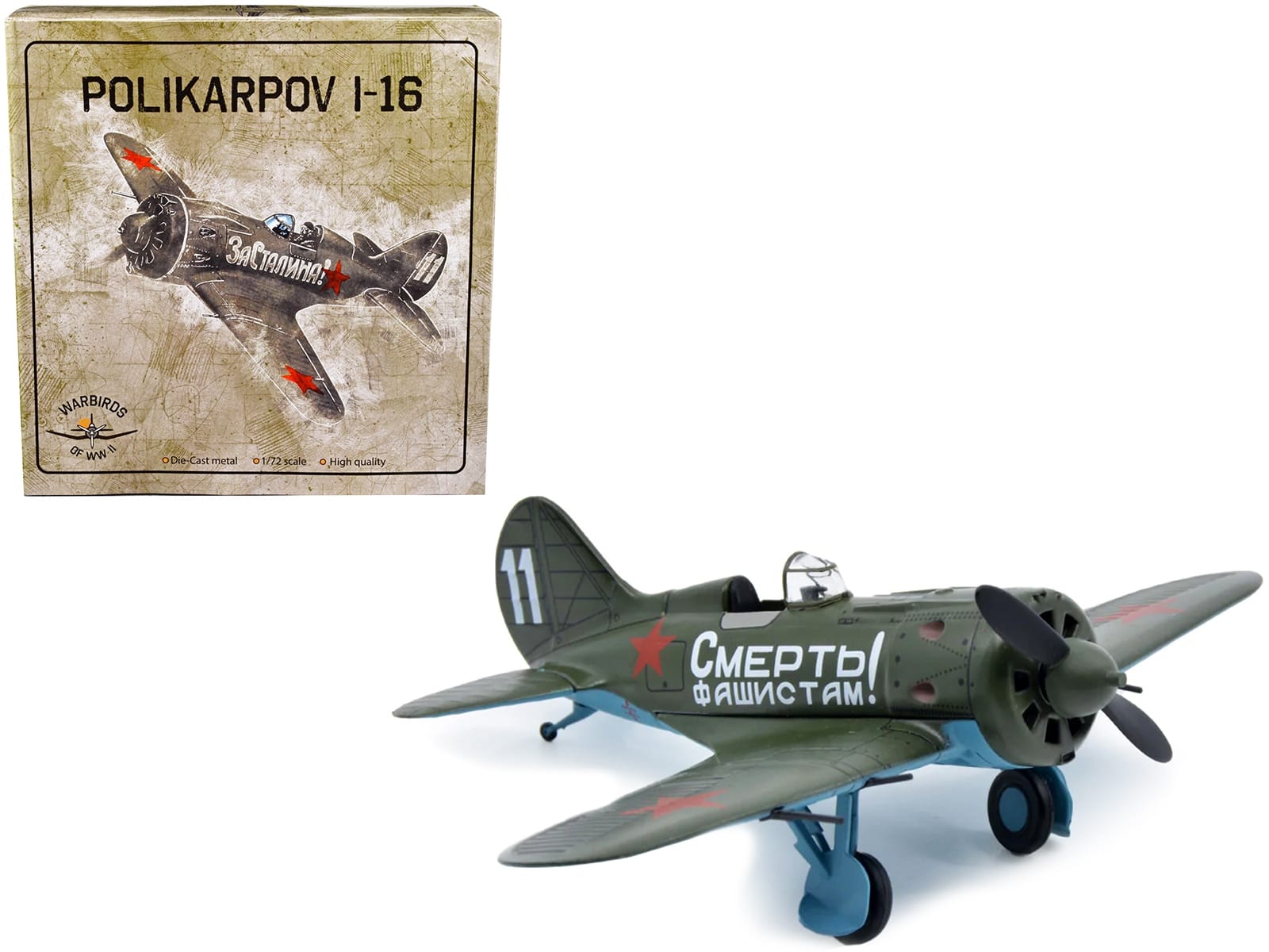 Polikarpov I-16 Fighter Plane (USSR 1933) 1/72 Diecast Model by Warbirds of WWII - Image 4