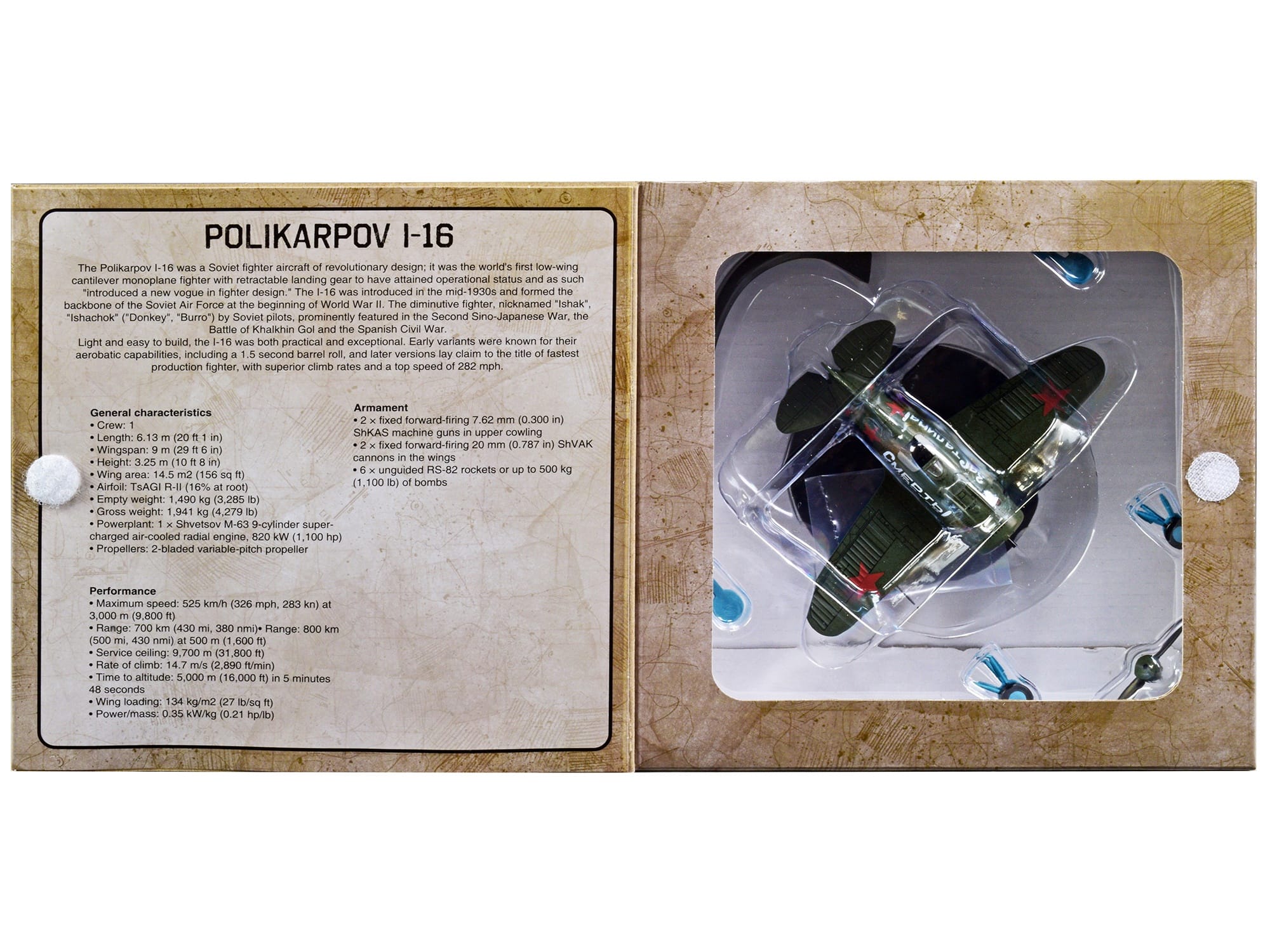Polikarpov I-16 Fighter Plane (USSR 1933) 1/72 Diecast Model by Warbirds of WWII - Image 5