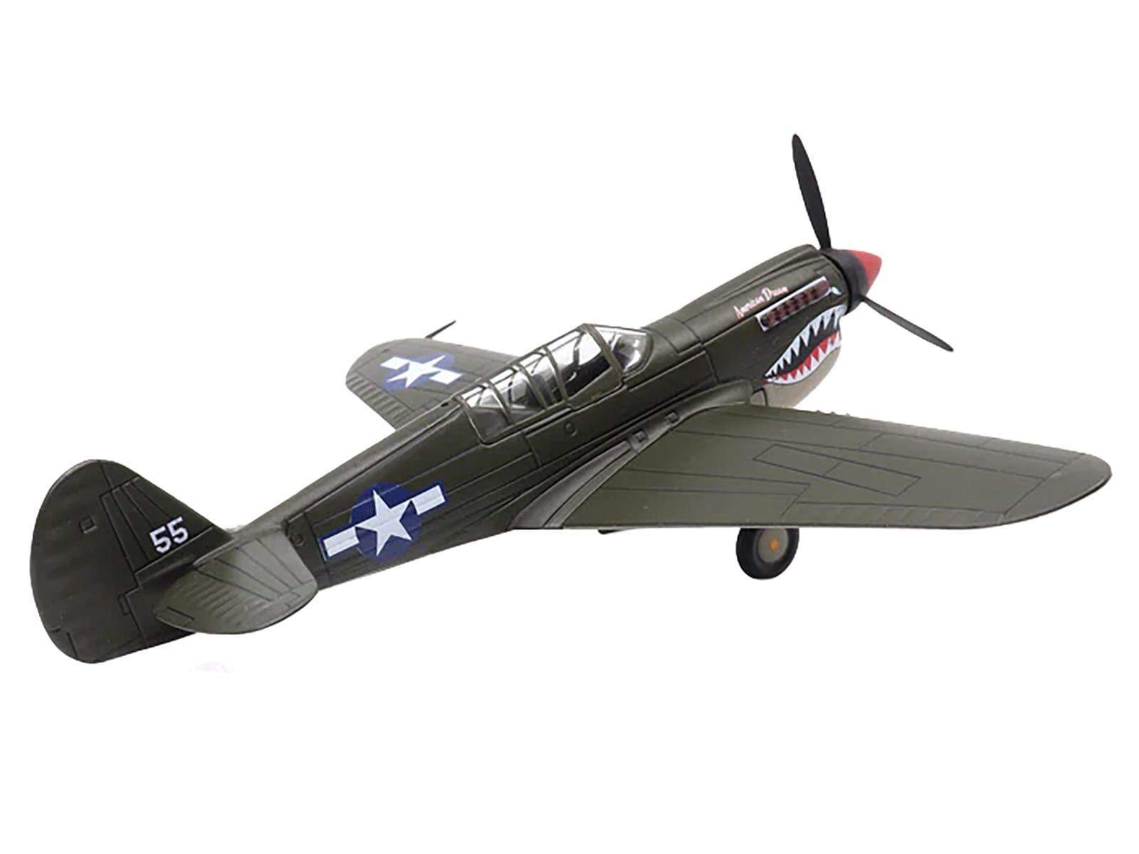 Curtiss P-40N Warhawk Fighter Aircraft "American Dream National Warplane Museum" United States Army Air Forces 1/72 Diecast Model by Militaria Die Cast - Image 2