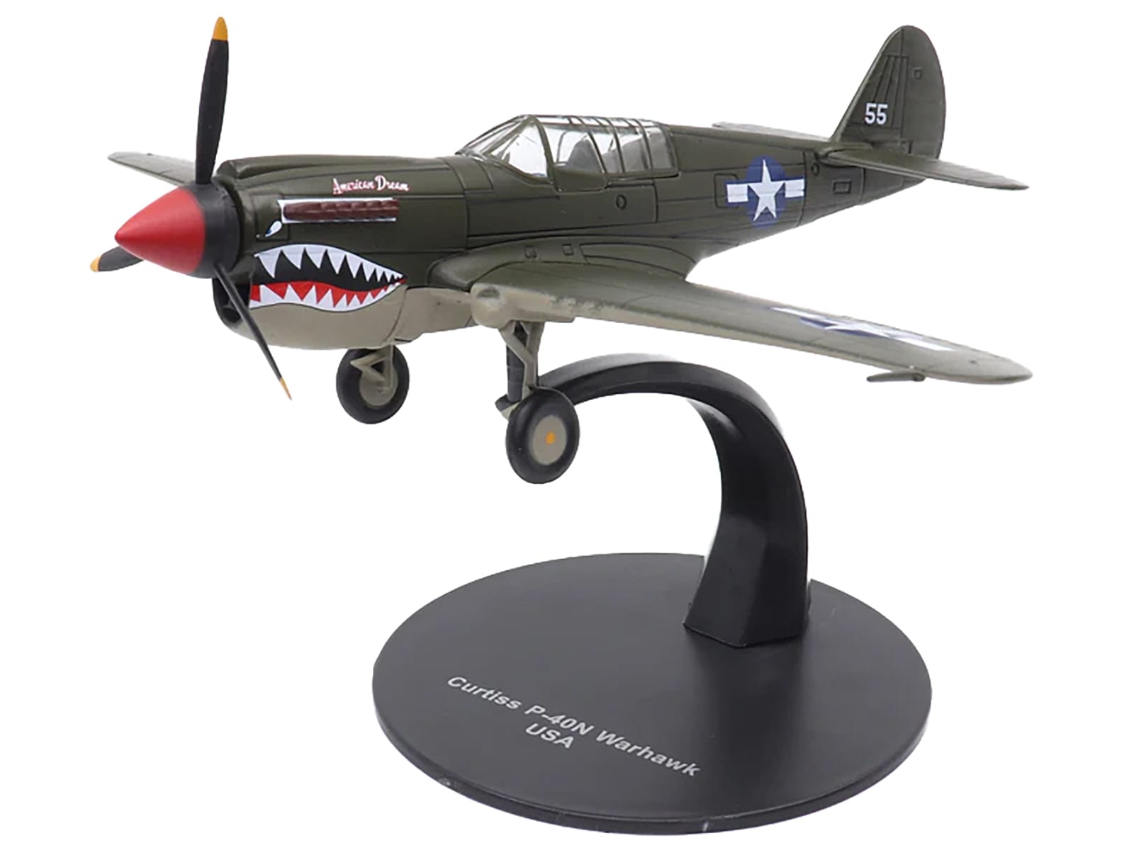 Curtiss P-40N Warhawk Fighter Aircraft "American Dream National Warplane Museum" United States Army Air Forces 1/72 Diecast Model by Militaria Die Cast - Image 3