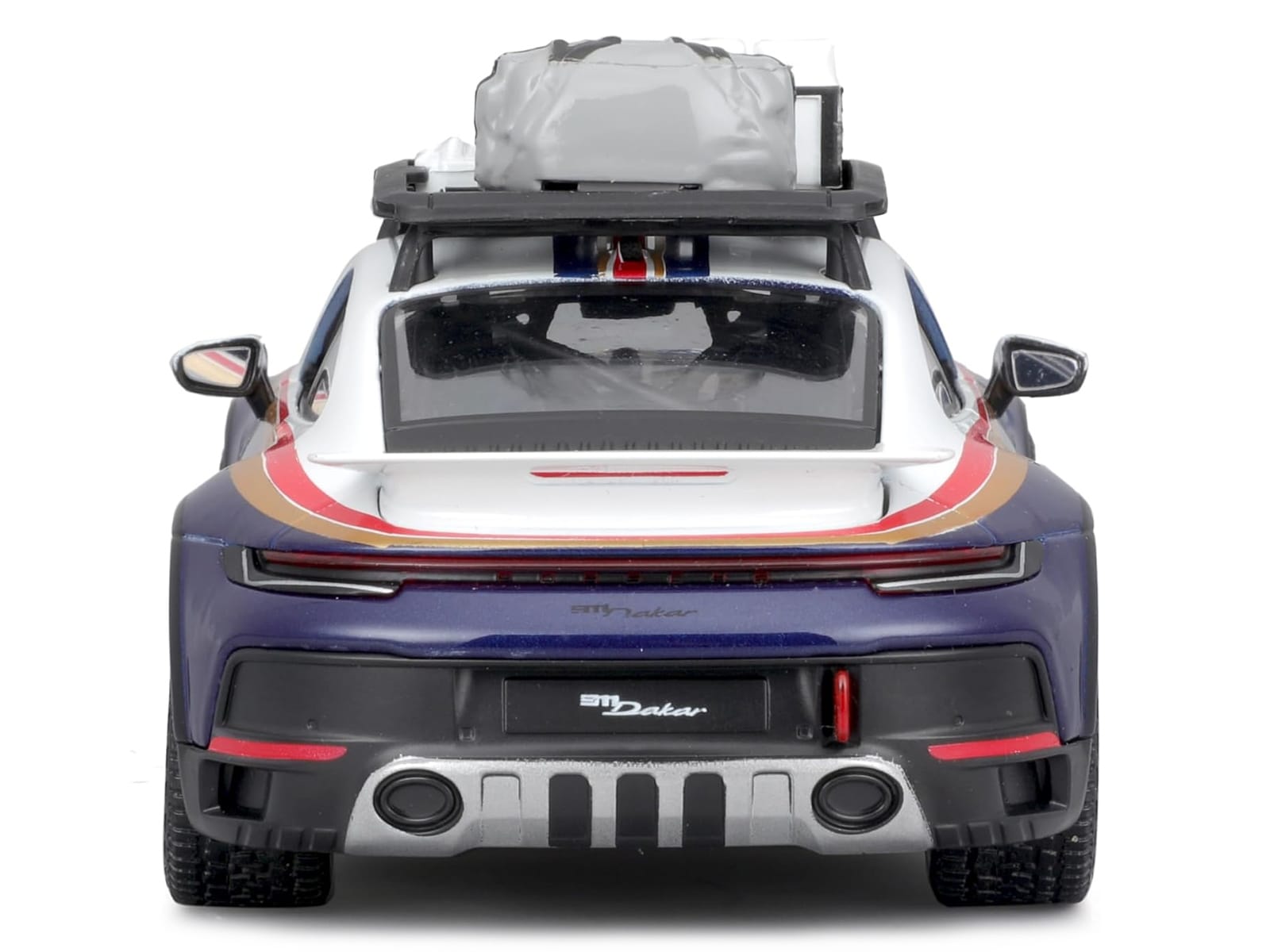 Porsche 911 Dakar #953 "Roughroads Porsche" Blue and White with Stripes and Roof Rack "Race" Series 1/24 Diecast Model Car by Bburago - Image 3