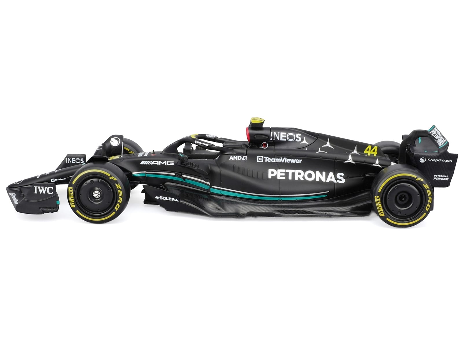Mercedes-AMG F1 W14 E Performance #44 Lewis Hamilton "Petronas" Formula One F1 "World Championship" (2023) with Driver Figure "Race" Series 1/24 Diecast Model Car by Bburago - Image 2
