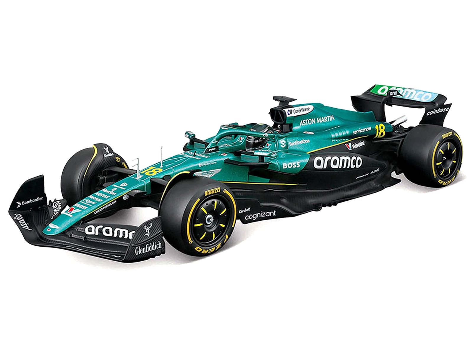 Aston Martin AMR25 #18 Lance Stroll "Aramco" Formula One F1 "World Championship" (2025) 1/24 Diecast Model Car by Bburago - Image 2