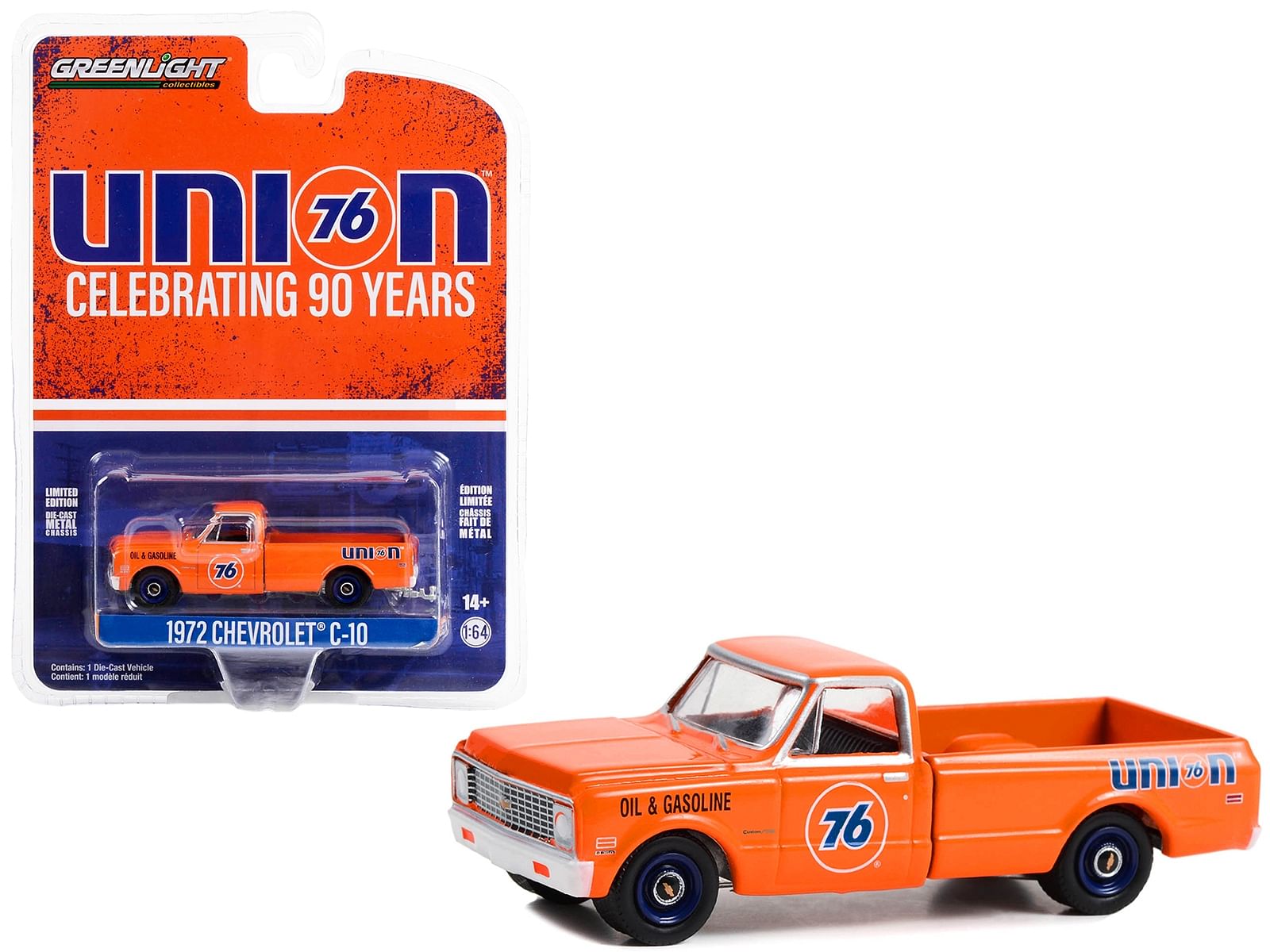 1972 Chevrolet C-10 Pickup Truck Orange “Union 76 Celebrating 90 Years” “Anniversary Collection” Series 15 1/64 Diecast Model Car by Greenlight