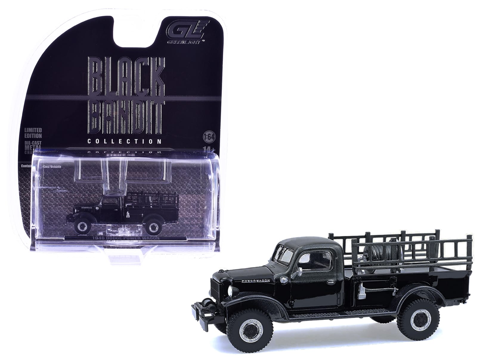 1946 Dodge Power Wagon Fire Truck Black "Black Bandit" Series 30 1/64 Diecast Model Car by Greenlight