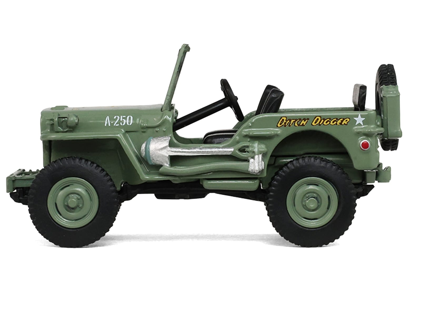 1942 Willy's MB Jeep Olive Green "America 250 Edition" "Anniversary Collection" Series 18 1/64 Diecast Model Car by Greenlight - Image 2