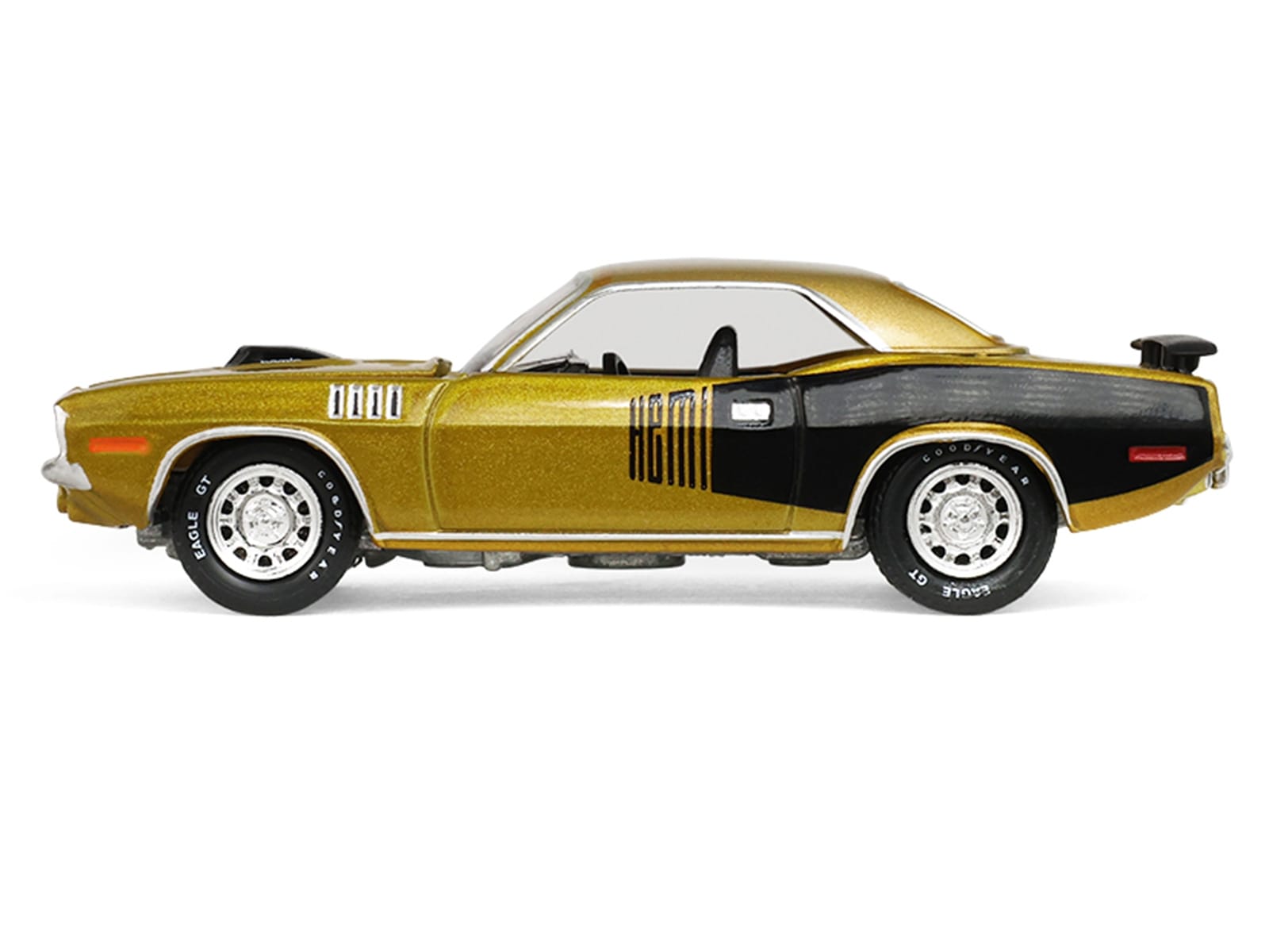 1971 Plymouth Hemi 'Cuda Gold Metallic with Black Accents "America 250 Edition" "Anniversary Collection" Series 18 1/64 Diecast Model Car by Greenlight - Image 2