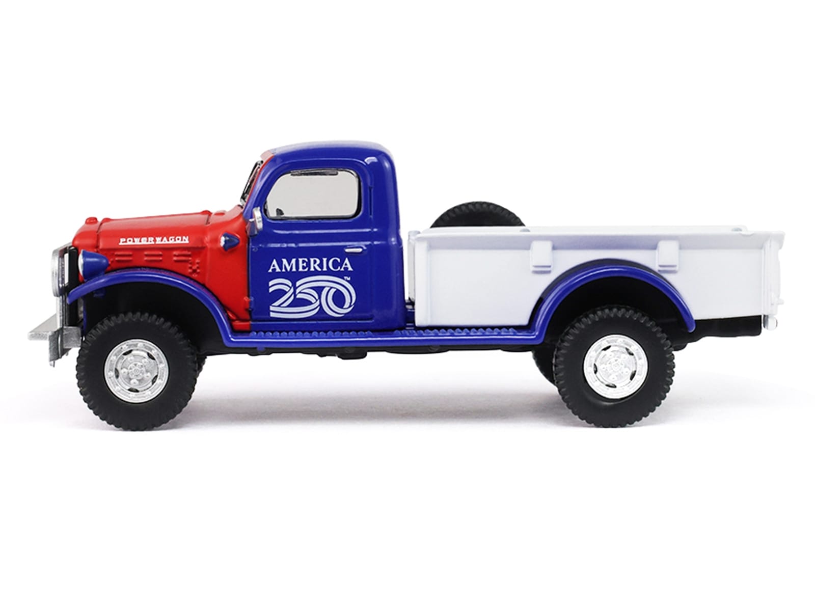 1946 Dodge Power Wagon Pickup Truck Red White and Blue "America 250 Edition" "Anniversary Collection" Series 18 1/64 Diecast Model Car by Greenlight - Image 2