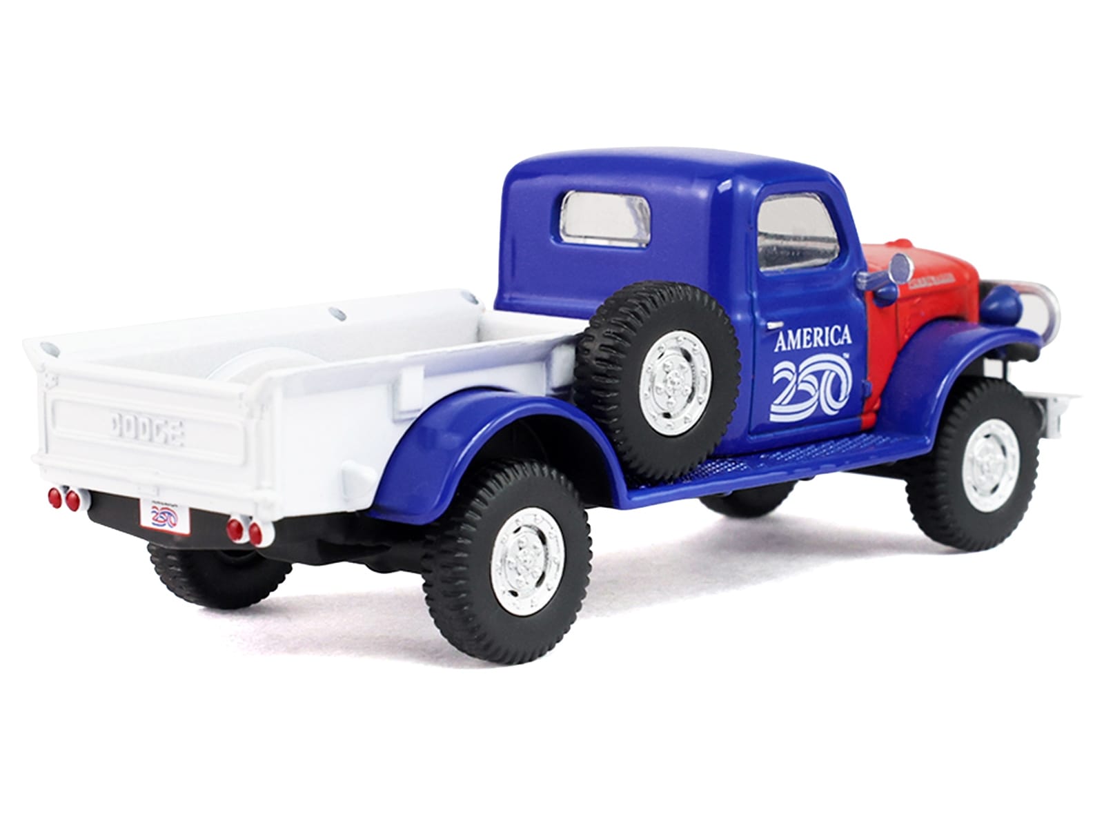1946 Dodge Power Wagon Pickup Truck Red White and Blue "America 250 Edition" "Anniversary Collection" Series 18 1/64 Diecast Model Car by Greenlight - Image 3