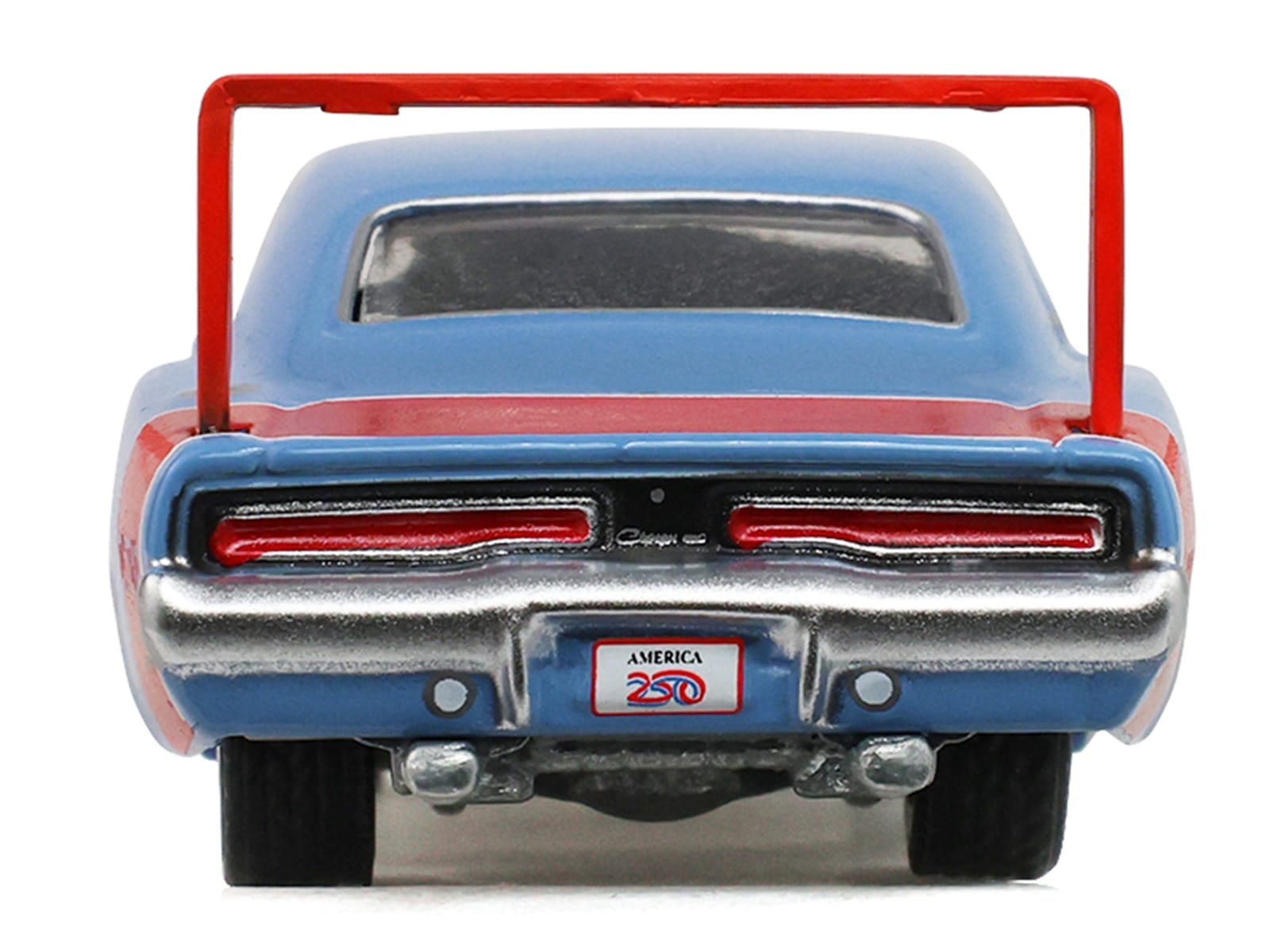 1969 Dodge Charger Daytona Blue with Red Stripes "America 250 Edition" "Anniversary Collection" Series 18 1/64 Diecast Model Car by Greenlight - Image 4