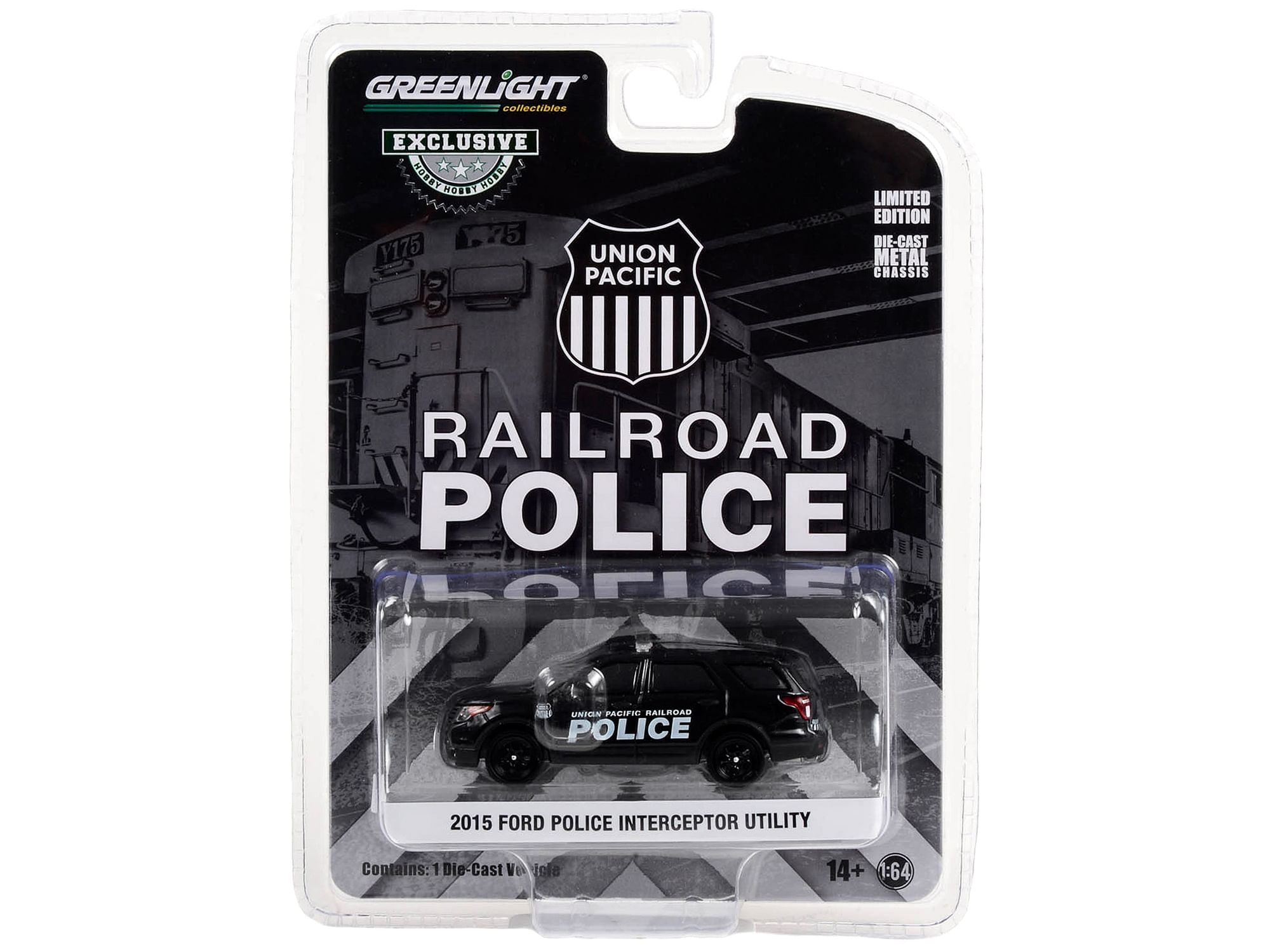 2015 Ford Police Interceptor Utility Black “Union Pacific Railroad Police” “Hobby Exclusive” Series 1/64 Diecast Model Car by Greenlight