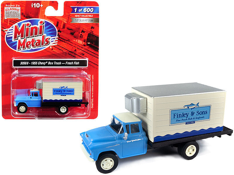 1955 Chevrolet Refrigerated Reefer Box Truck “Finley & Sons” (Fresh Fish) 1/87 (HO) Scale Model by Classic Metal Works