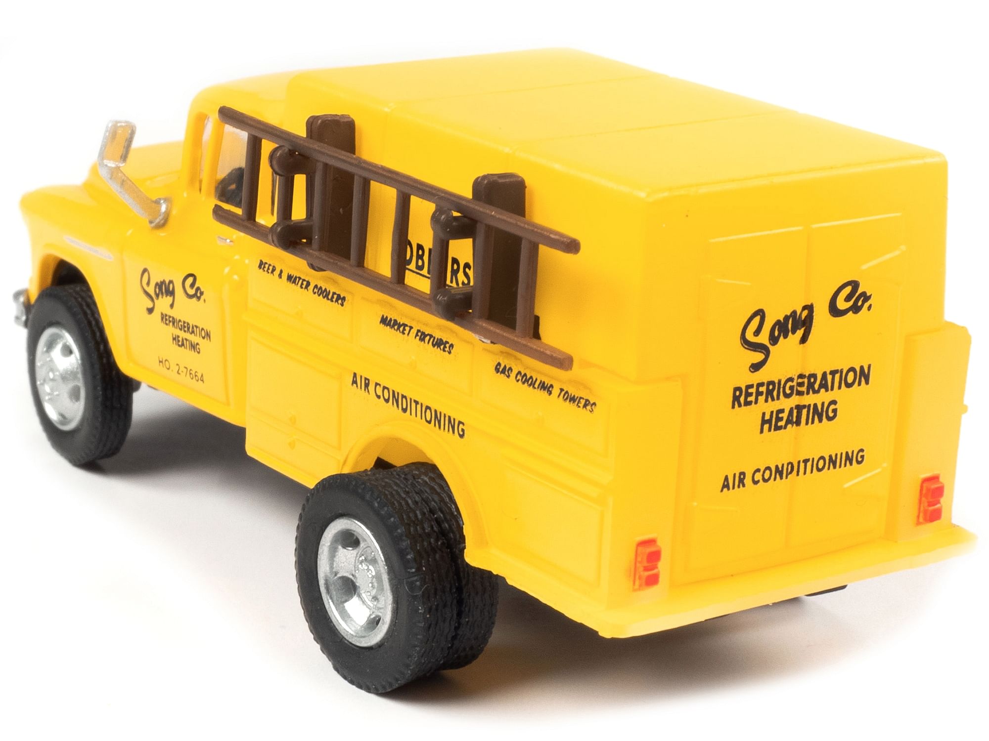 1955 Chevrolet Utility Truck Yellow “Song Co. Refrigeration and Heating” 1/87 (HO) Scale Model by Classic Metal Works