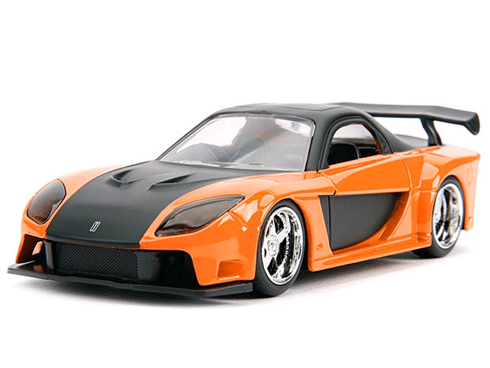 Han's Mazda RX-7 RHD (Right Hand Drive) Orange Metallic and Black "25 Years of Fast & Furious" "The Fast and the Furious: Tokyo Drift" (2006) Movie "Fast & Furious" Series 1/32 Diecast Model Car by Jada - Image 2