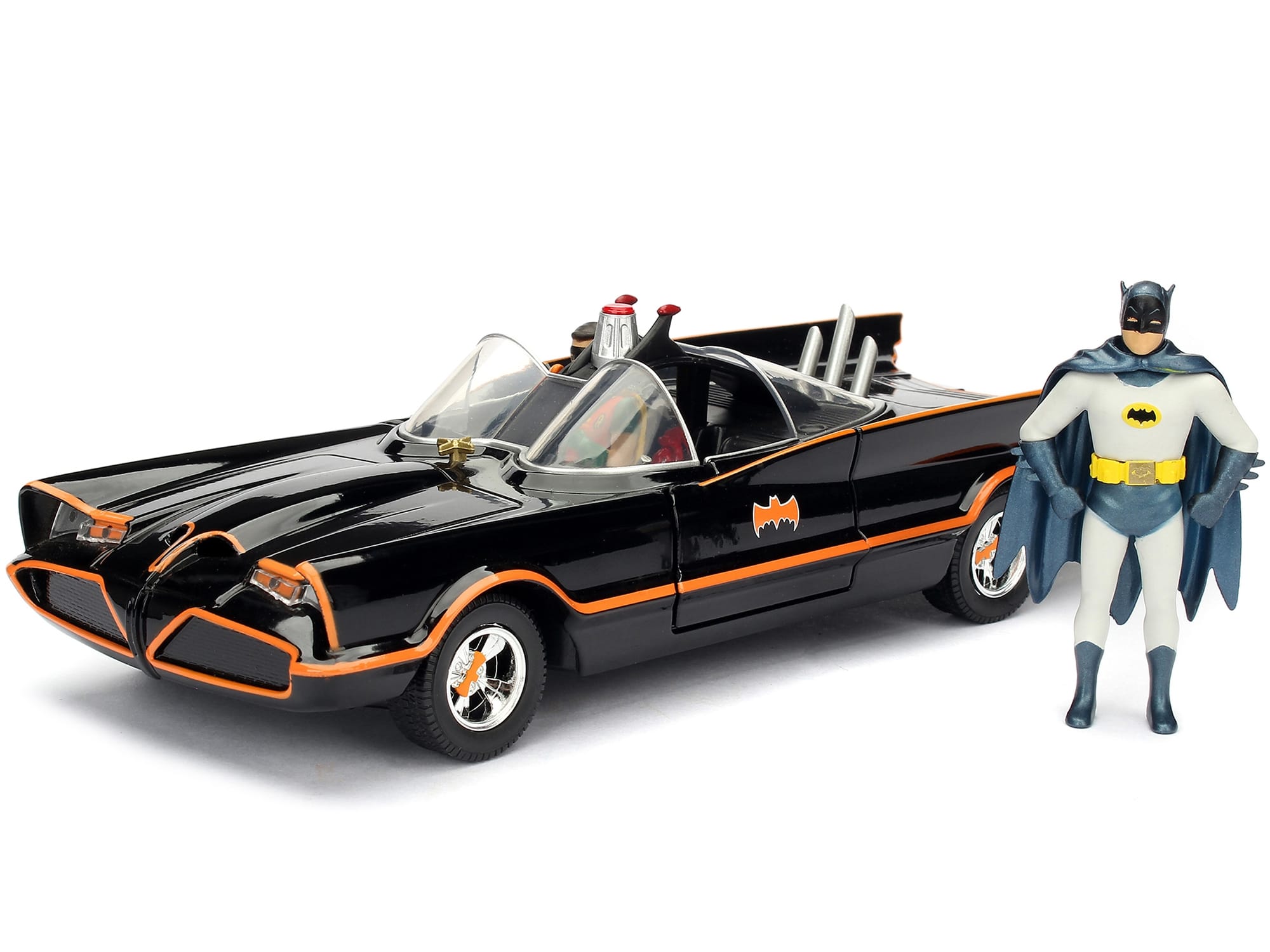Model Kit Classic Batmobile Black with Batman Diecast Figure "Batman" (1966-1968) TV Series "Build N' Collect" 1/24 Diecast Model Car by Jada - Image 2