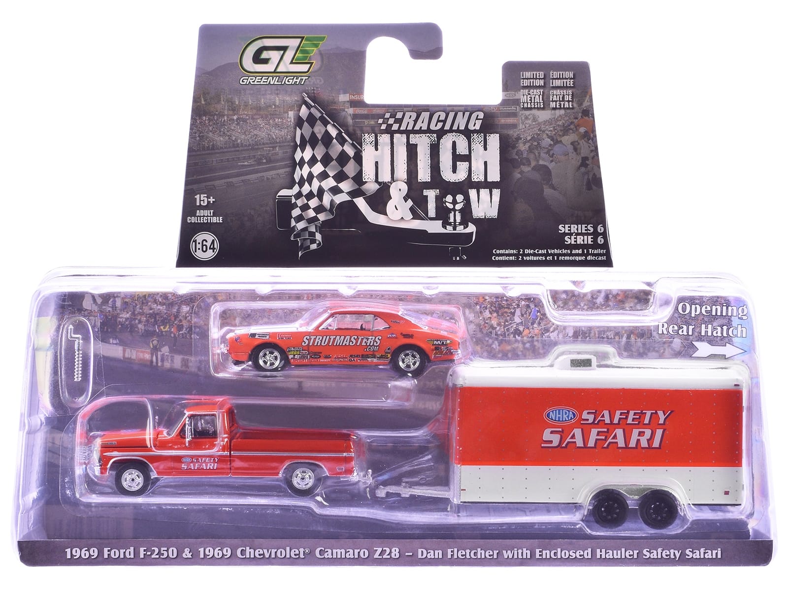 "Racing Hitch & Tow" Series #6 Set of 3 pieces 1/64 Diecast Model Cars by Greenlight - Image 3