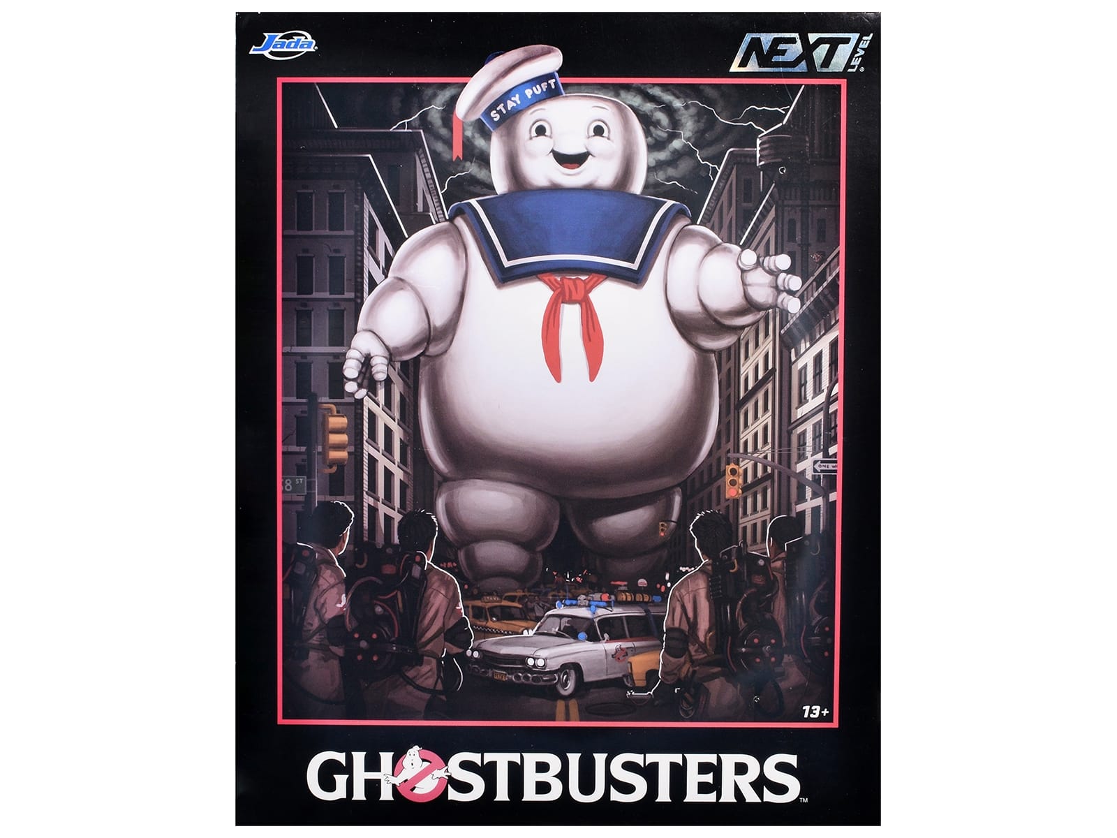 "Ghostbusters" 6" Stay Puft Marshmallow Man Figure with Nano Ecto-1 Car Diorama Set "Ghostbusters" (1984) Movie "Next Level" Series Model by Jada - Image 5