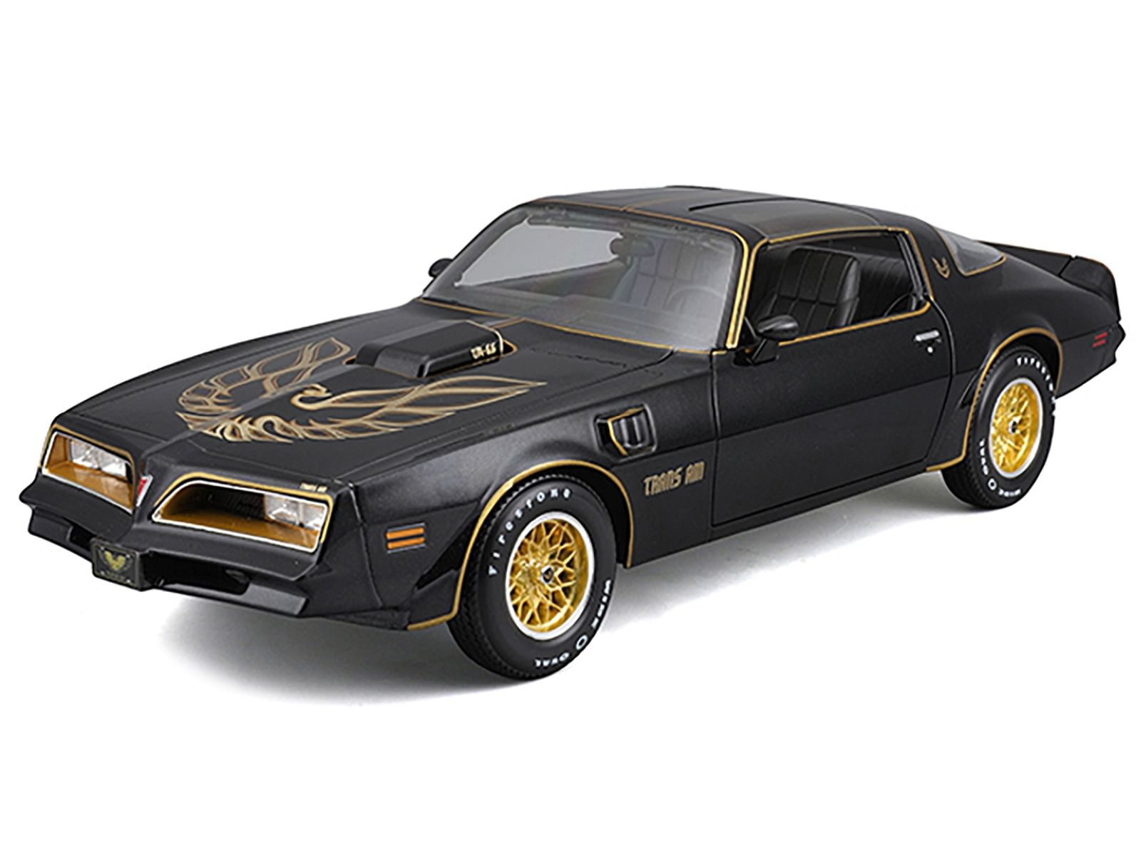 1978 Pontiac Firebird Trans Am Black Metallic with Hood Graphics “Special Edition” Series 1/18 Diecast Model Car by Maisto
