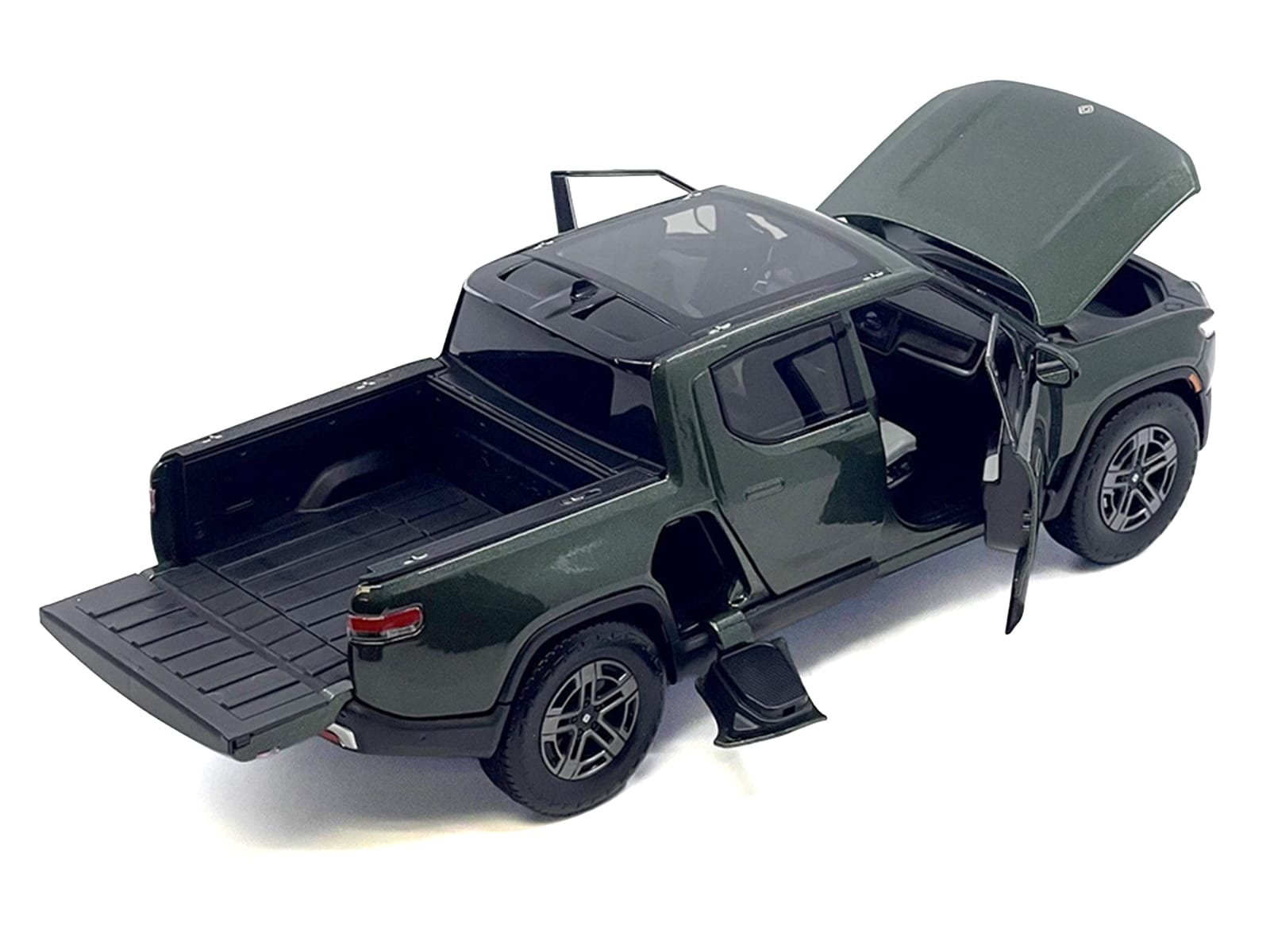 Rivian R1T Pickup Truck Dark Green Metallic with Sunroof "Special Edition" Series 1/18 Diecast Model Car by Maisto - Image 3