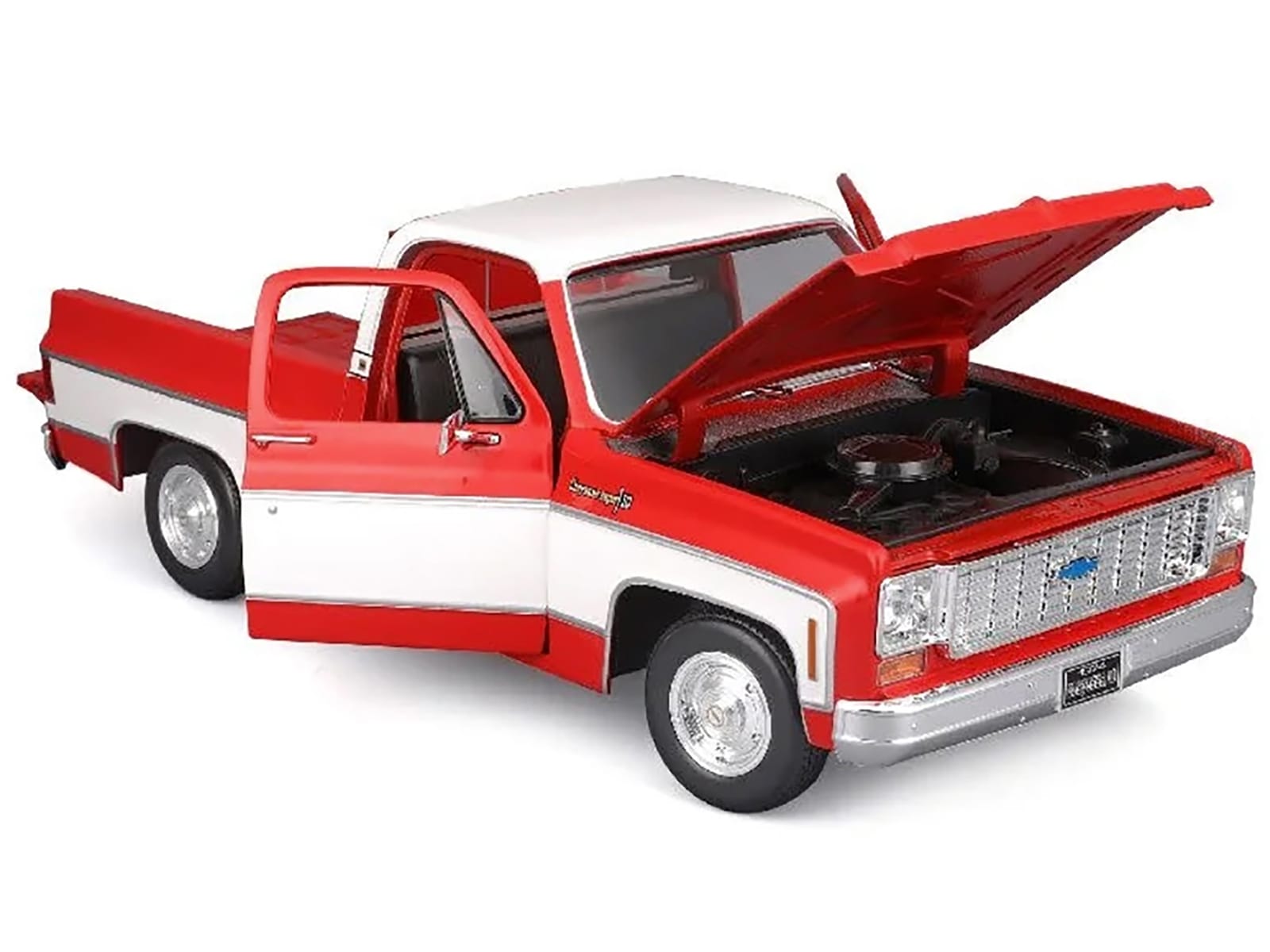1974 Chevrolet C10 Cheyenne Super Pickup Truck Red and White "Special Edition" Series 1/18 Diecast Model Car by Maisto - Image 2