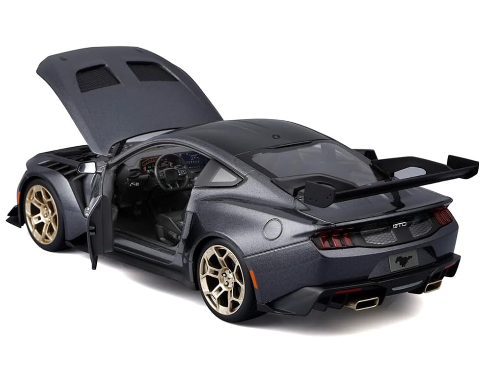 2025 Ford Mustang GTD Dark Gray Metallic with Black Top "Special Edition" Series 1/18 Diecast Model Car by Maisto - Image 2