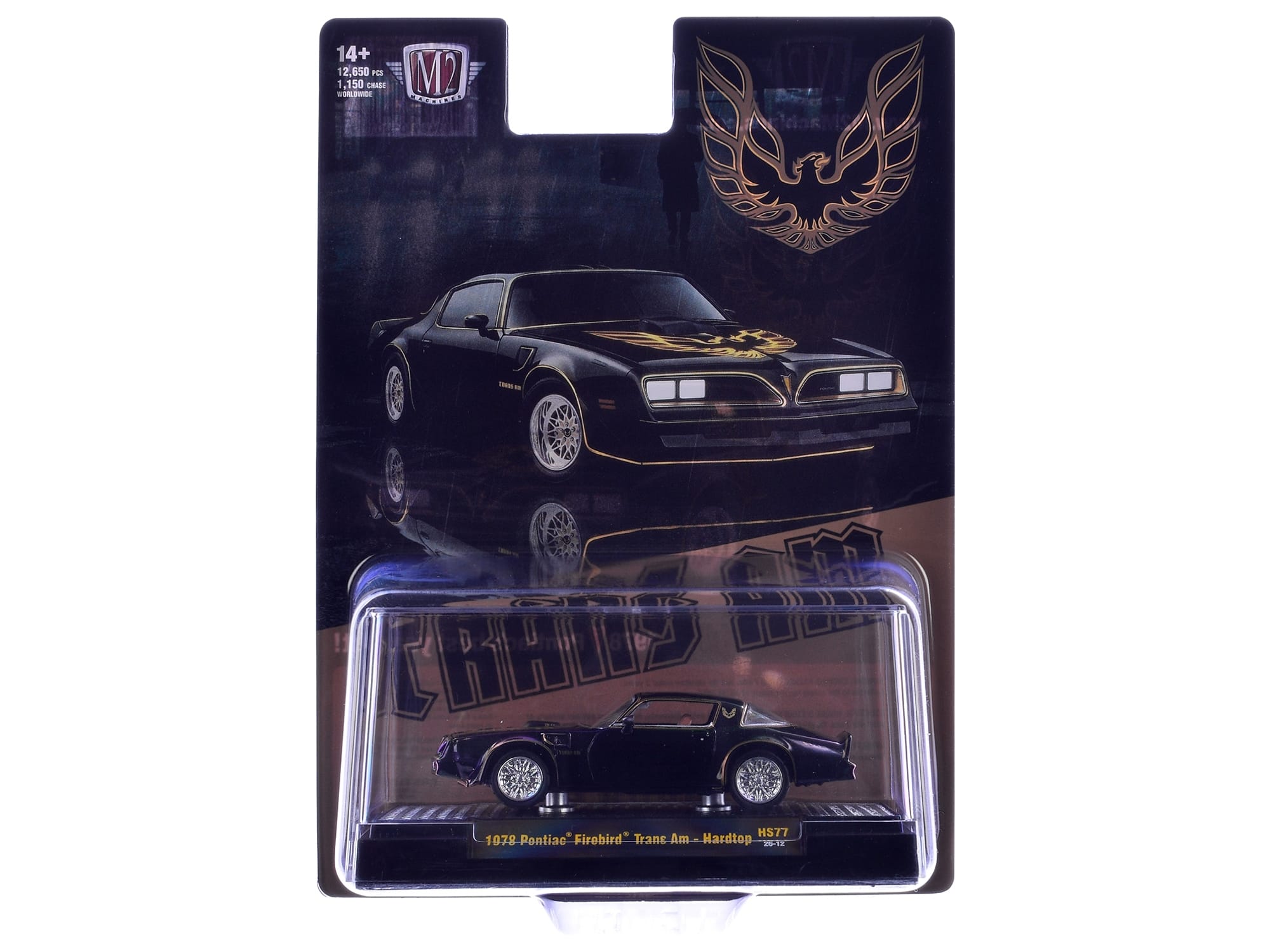 1978 Pontiac Firebird Trans Am Black with Hood Graphics Limited Edition to 12650 pieces Worldwide 1/64 Diecast Model Car by M2 Machines - Image 3