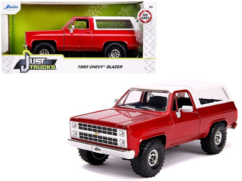 1980 Chevrolet Blazer K5 Off Road Metallic Red and White “Just Trucks” 1/24 Diecast Model Car by Jada