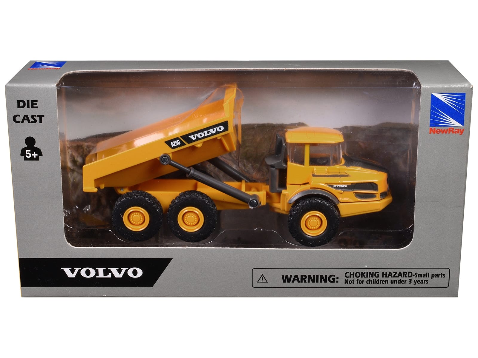 Volvo A25G Dump Truck Yellow Diecast Model by New Ray - Image 3