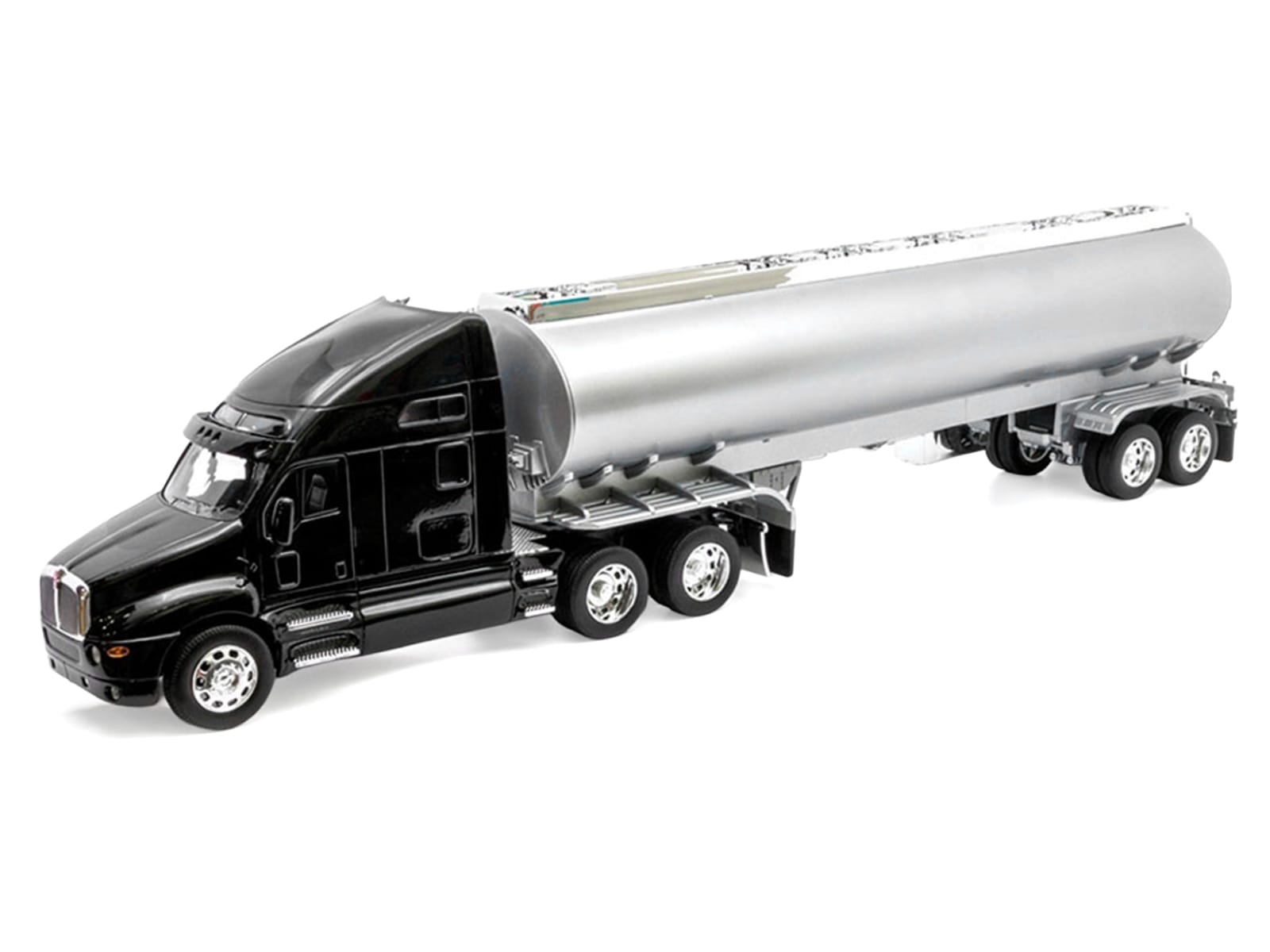 Kenworth T2000 Truck Black with Silver Tanker Trailer "Transporter" Series 1/32 Diecast Model by Welly - Image 2