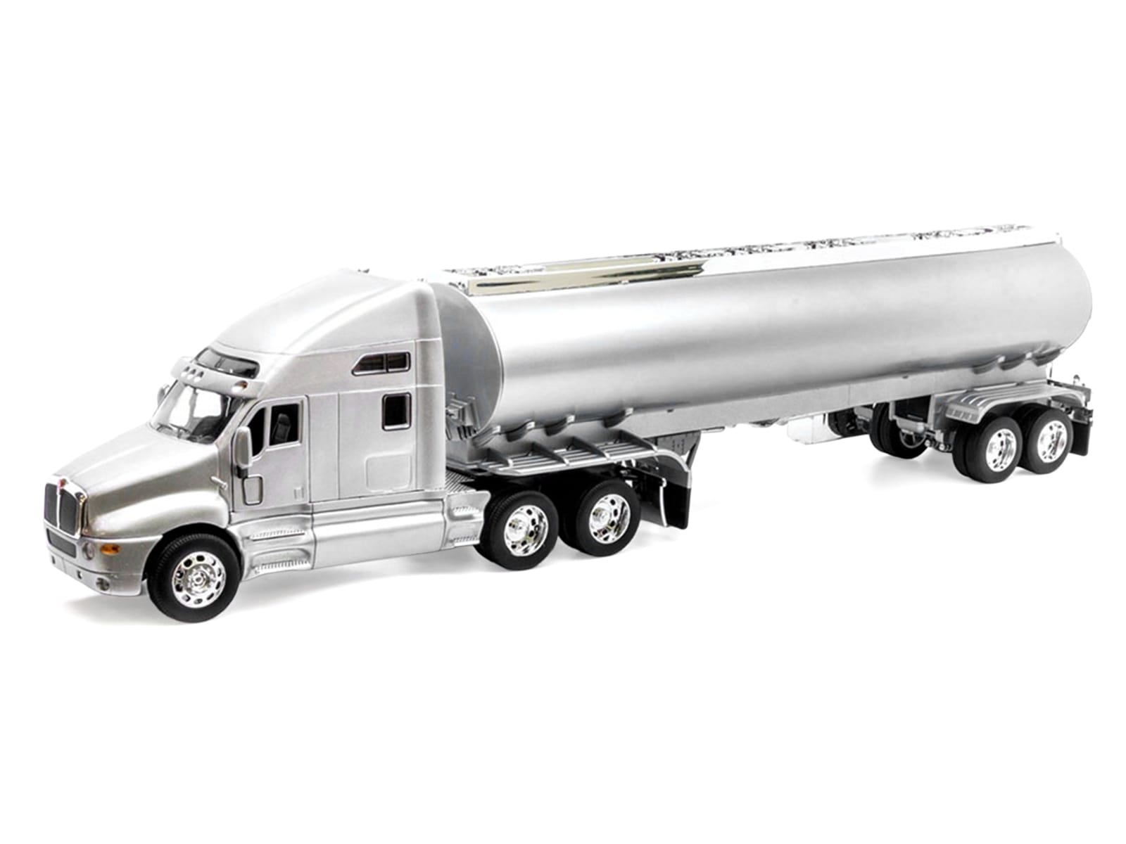 Kenworth T2000 Truck Silver Metallic with Silver Tanker Trailer "Transporter" Series 1/32 Diecast Model by Welly - Image 2