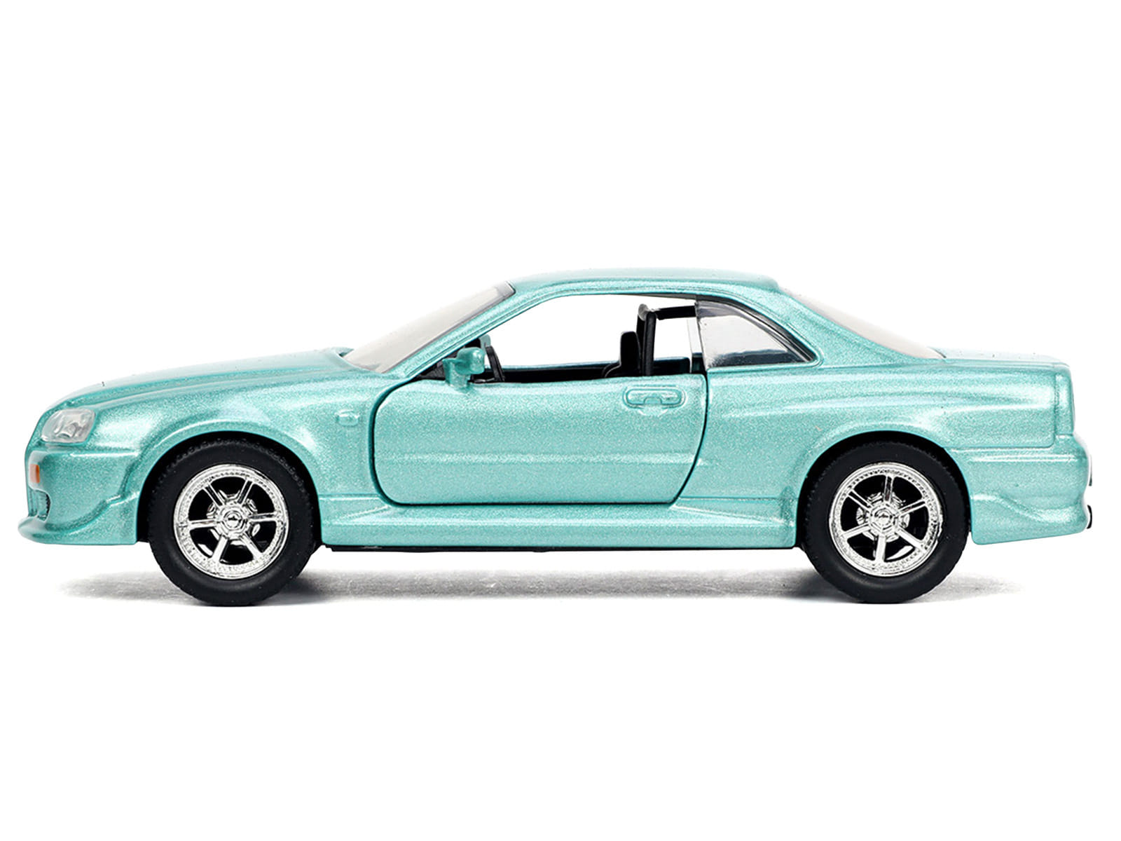 Brian's Nissan Skyline GT-R (BNR34) RHD (Right Hand Drive) Turquoise Metallic "Fast & Furious" Movie 1/32 Diecast Model Car by Jada - Image 3