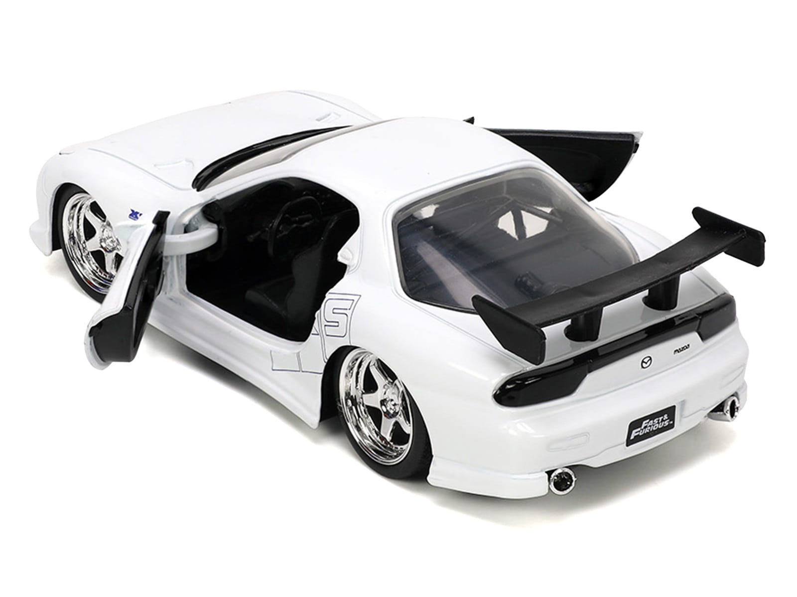 1993 Mazda RX-7 "HKS" White "The Fast and the Furious" (2001) Movie "25 Years of Fast & Furious" Series 1/32 Diecast Model Car by Jada - Image 4
