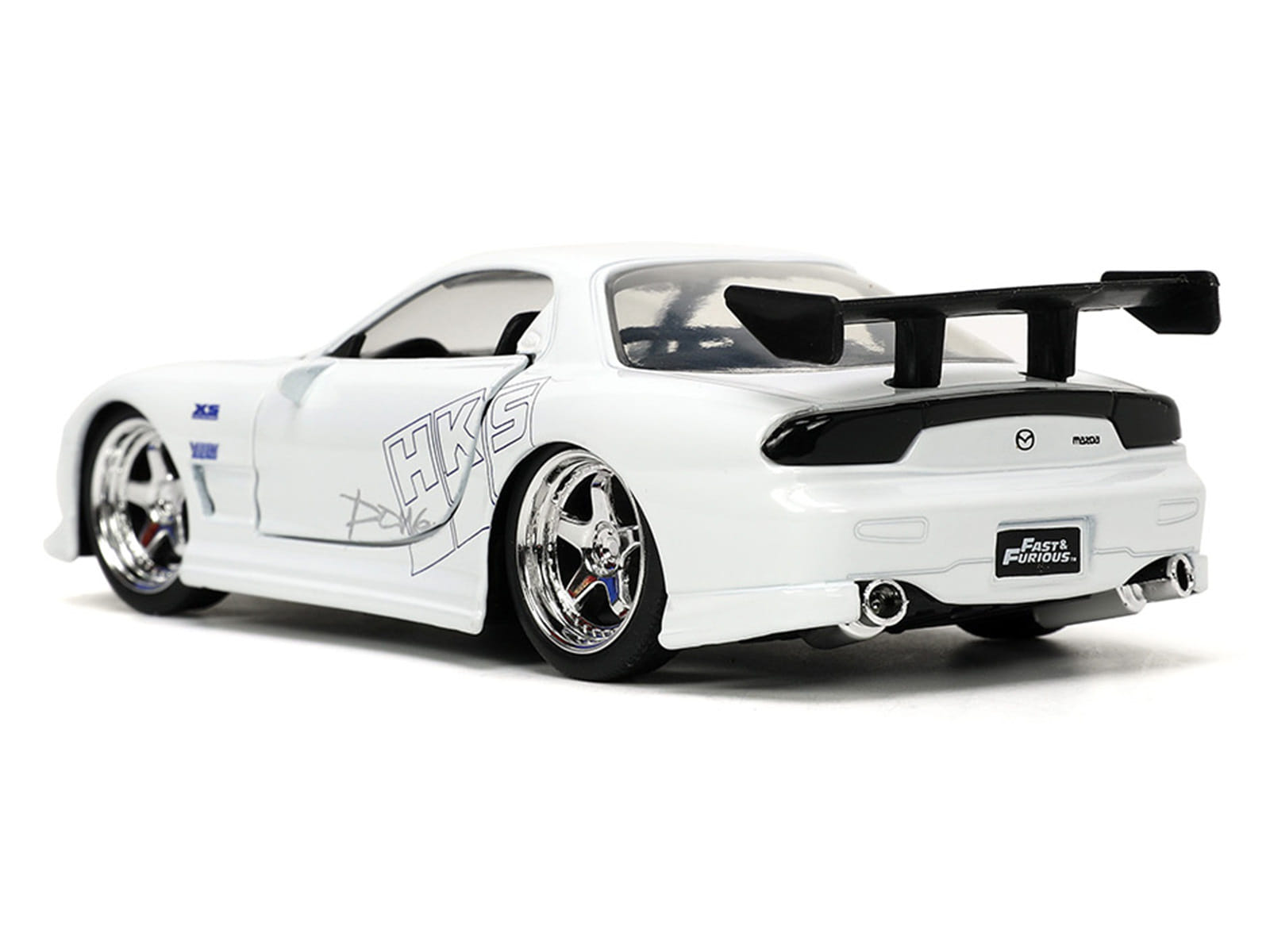 1993 Mazda RX-7 "HKS" White "The Fast and the Furious" (2001) Movie "25 Years of Fast & Furious" Series 1/32 Diecast Model Car by Jada - Image 5