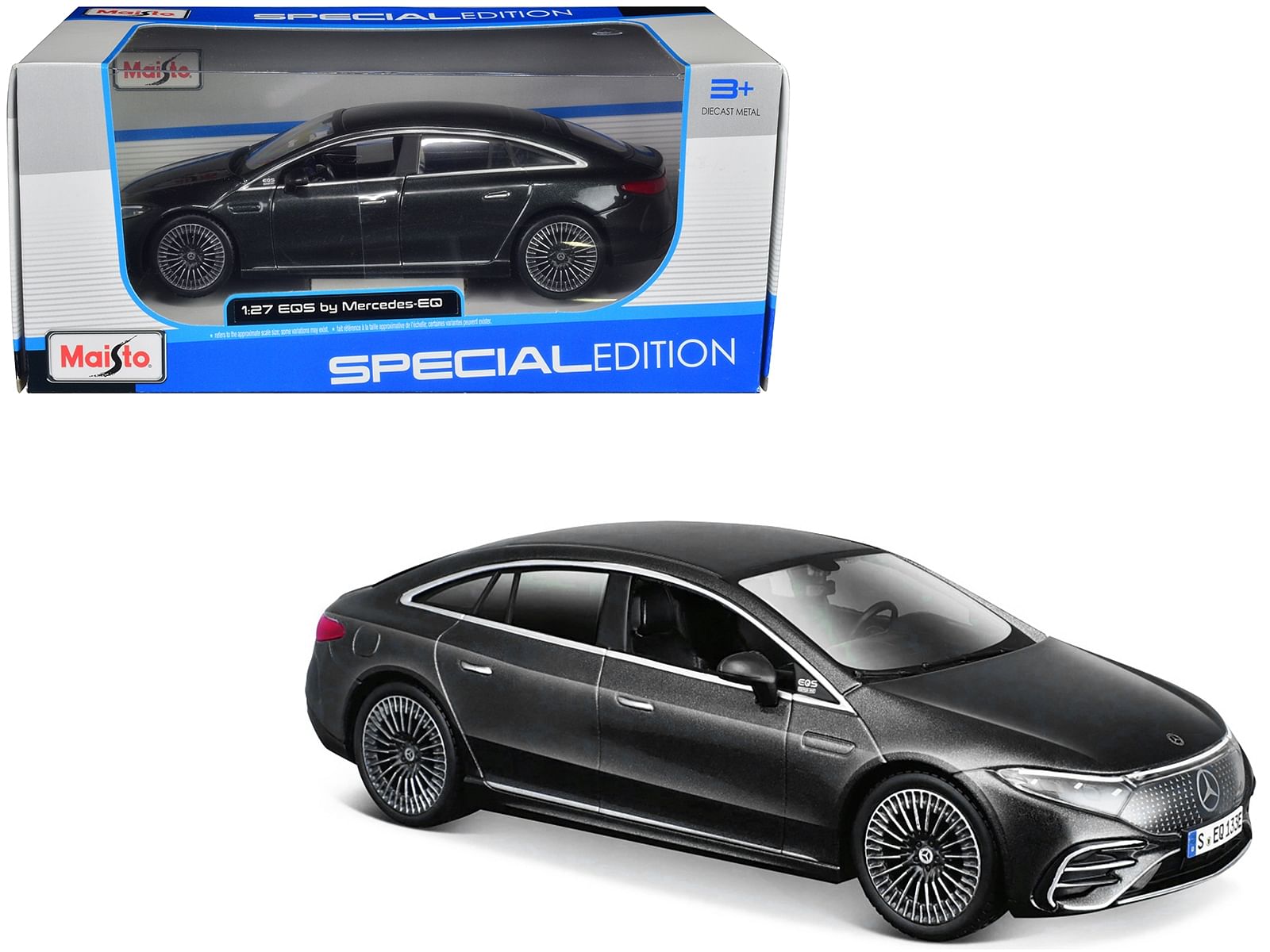 Mercedes-Benz EQS Gray Metallic “Special Edition” Series 1/27 Diecast Model Car by Maisto