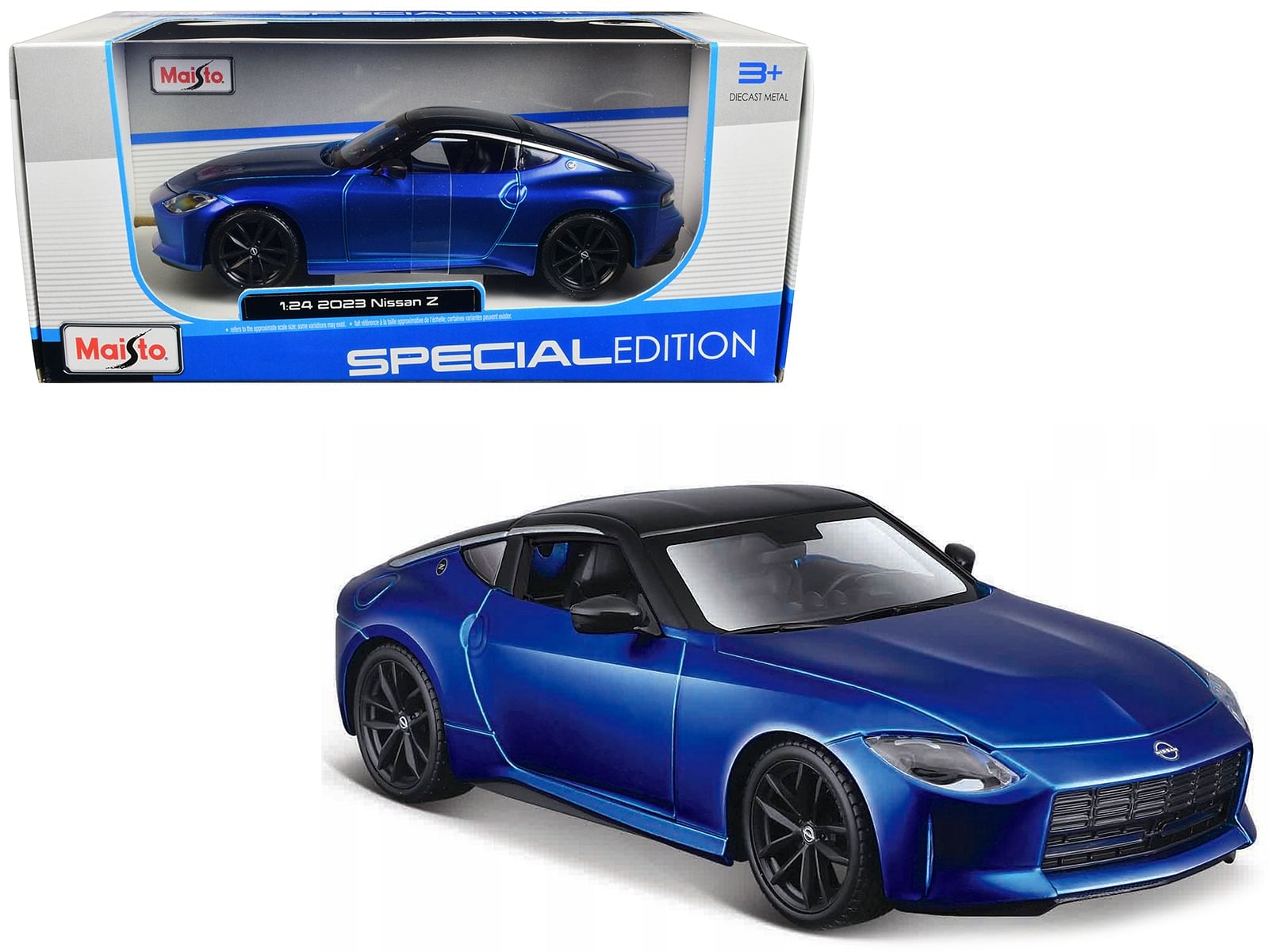 2023 Nissan Z Blue Metallic with Black Top “Special Edition” Series 1/24 Diecast Model Car by Maisto